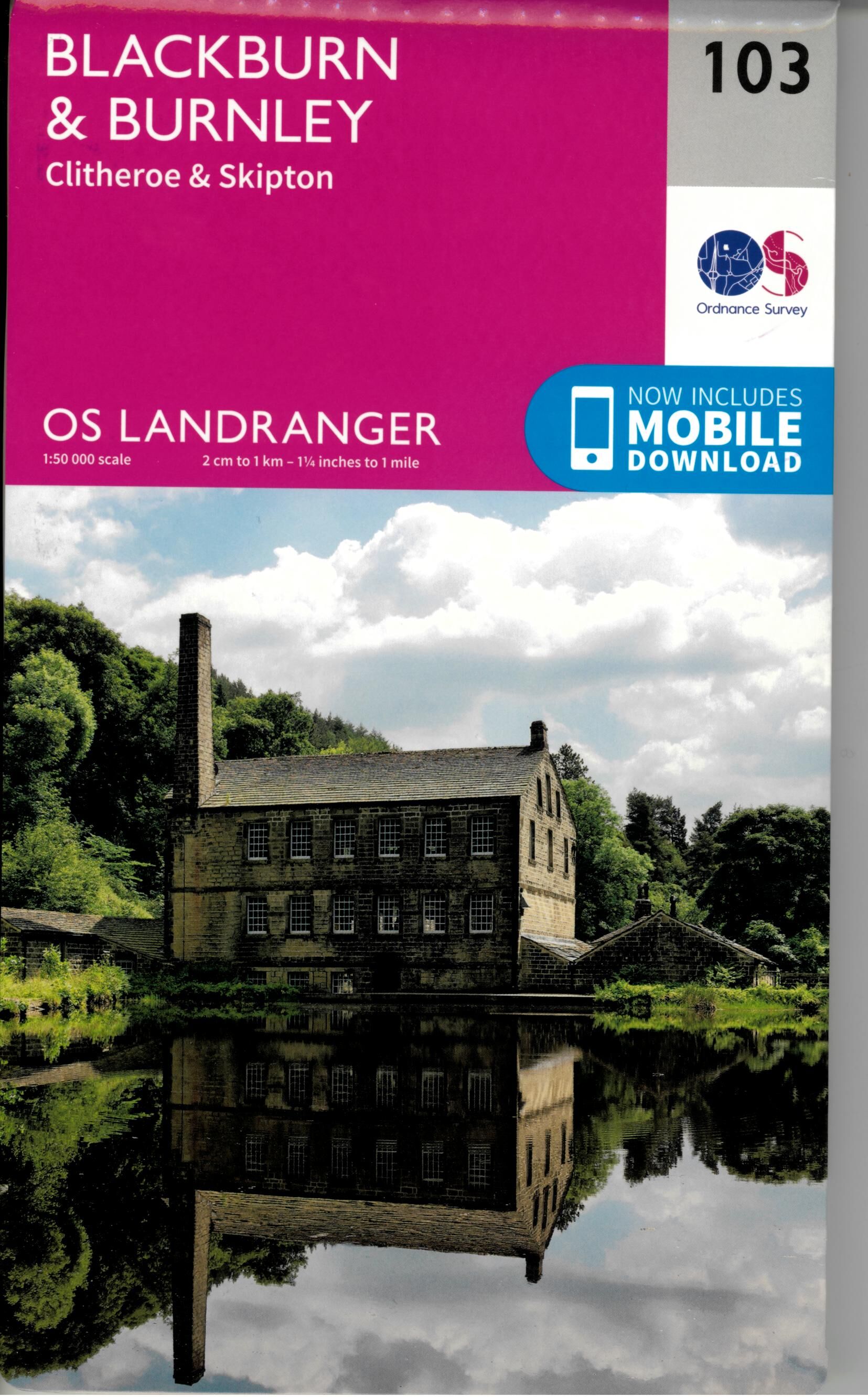 ORDNANCE SURVEY - 103 GB BLACKBURN BURNLEY 1 50 000