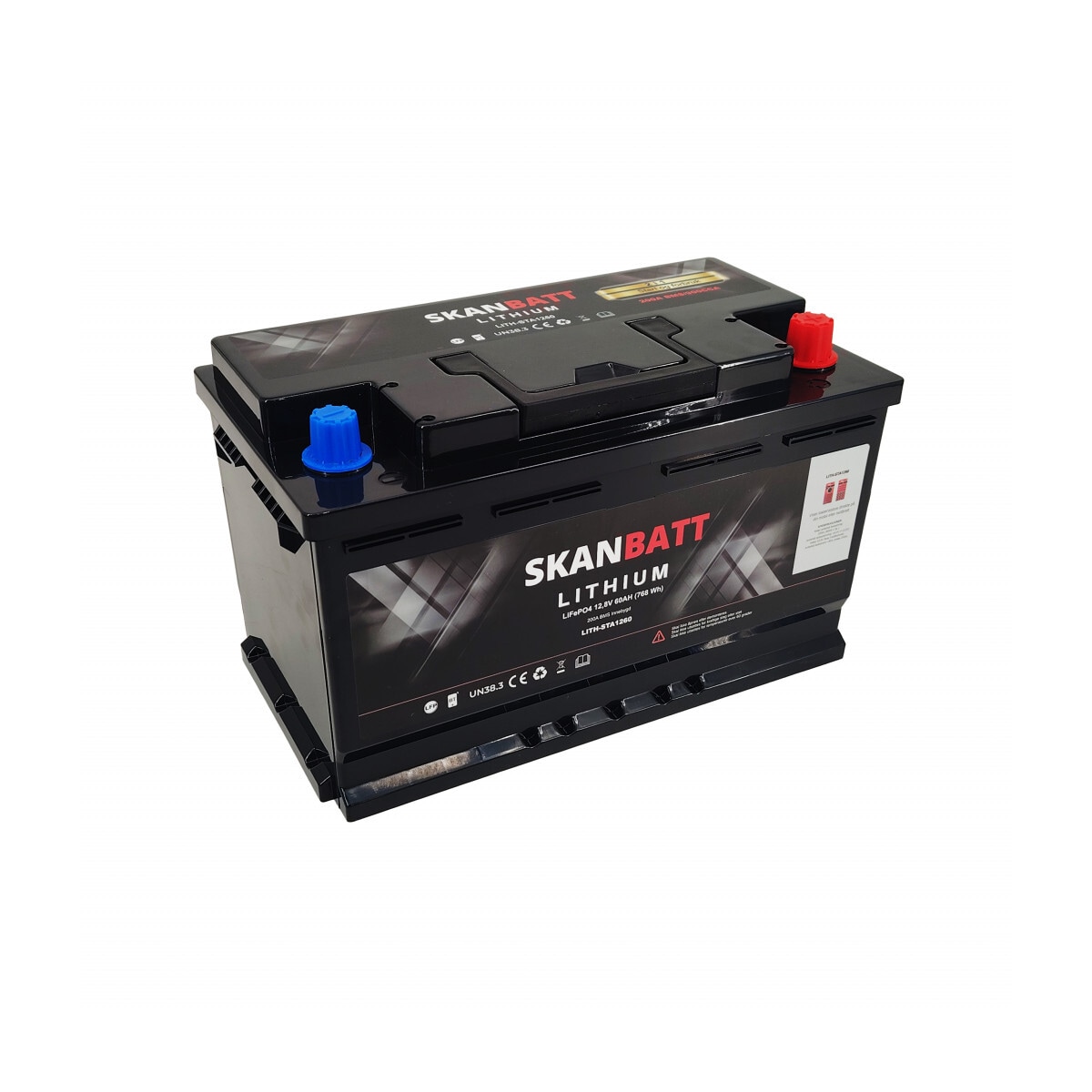 SKANBATT Lithium Start- og forbruksbatteri 12V 60Ah 900CA - Bluetooth
