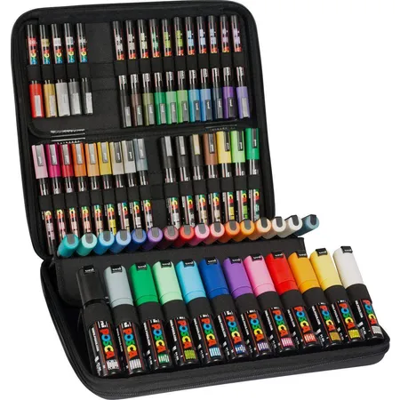 uni Posca Acryl-Farbmarker, 60er Kollektionsset, Spitzen und Farben