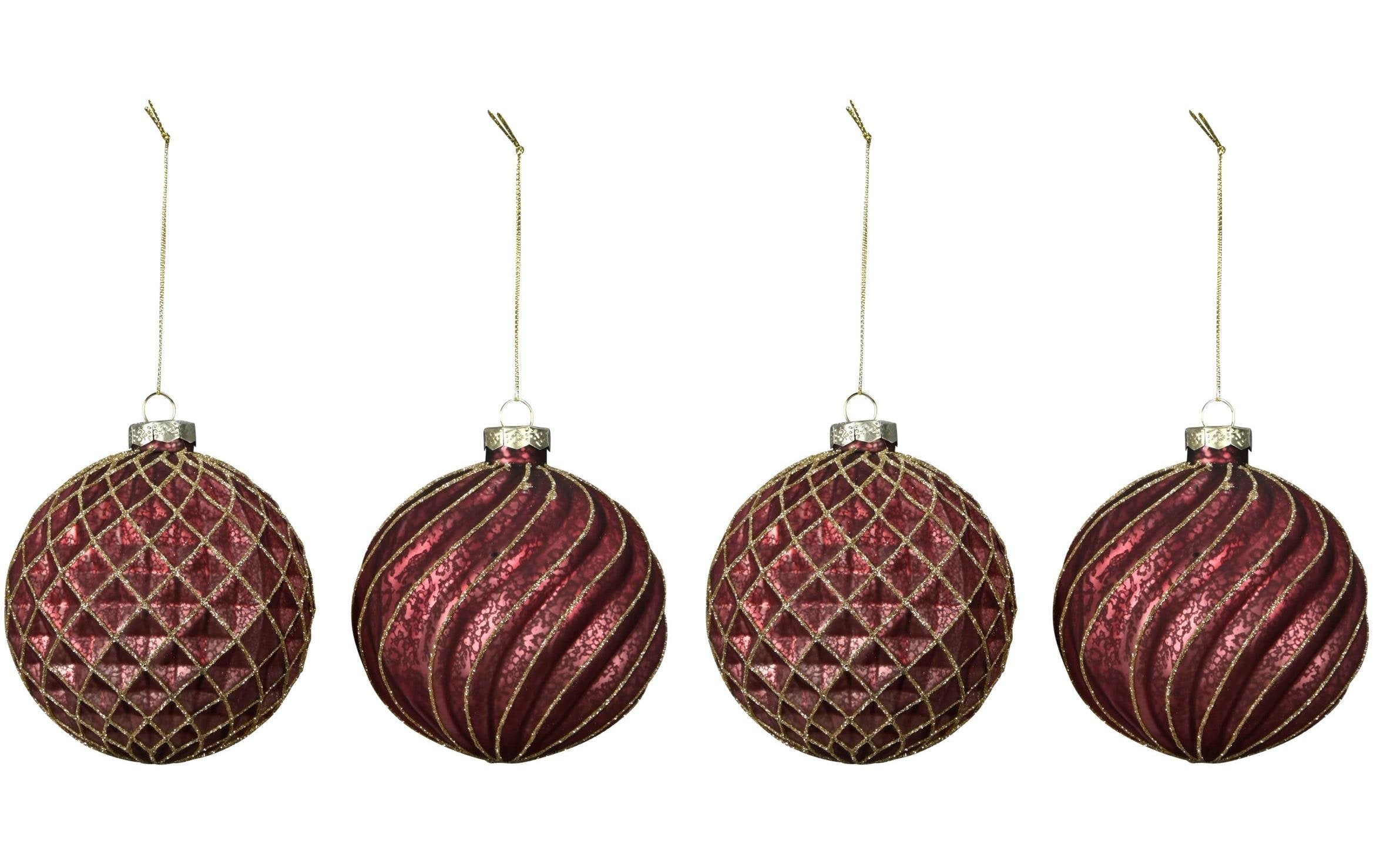 Cocon Weihnachtsbaumkugel »Burgund gross, 4 Stück«