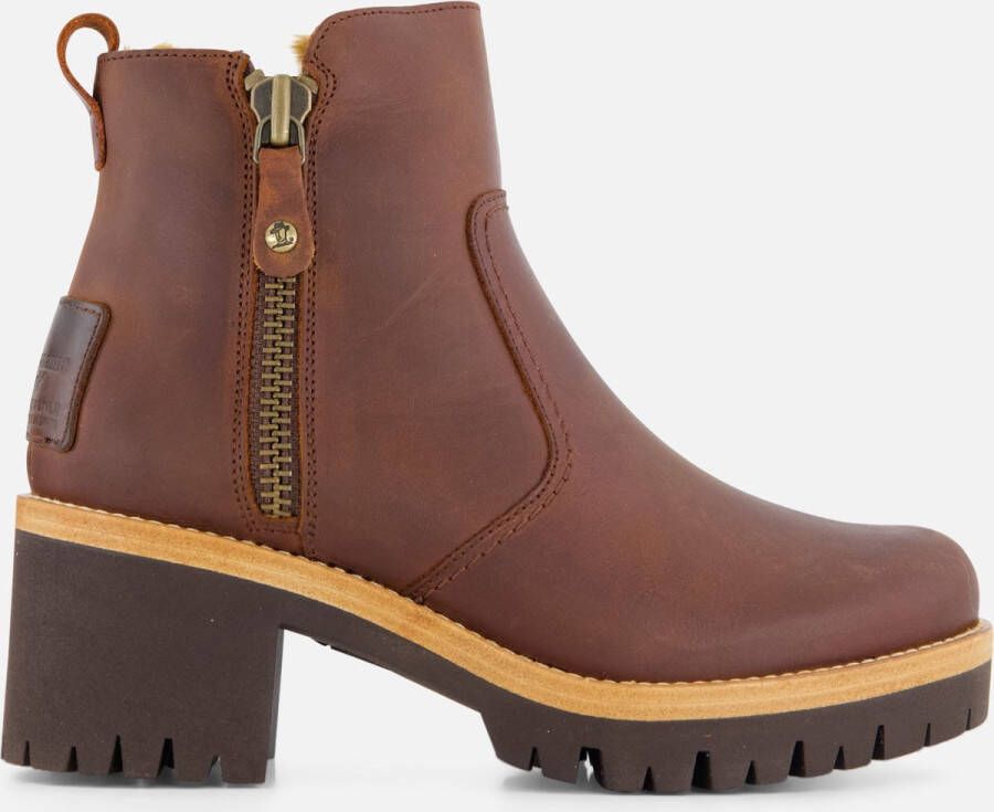 Panama Jack Stijlvolle Bruine Enkellaarzen met Faux Fur Voering Brown Dames
