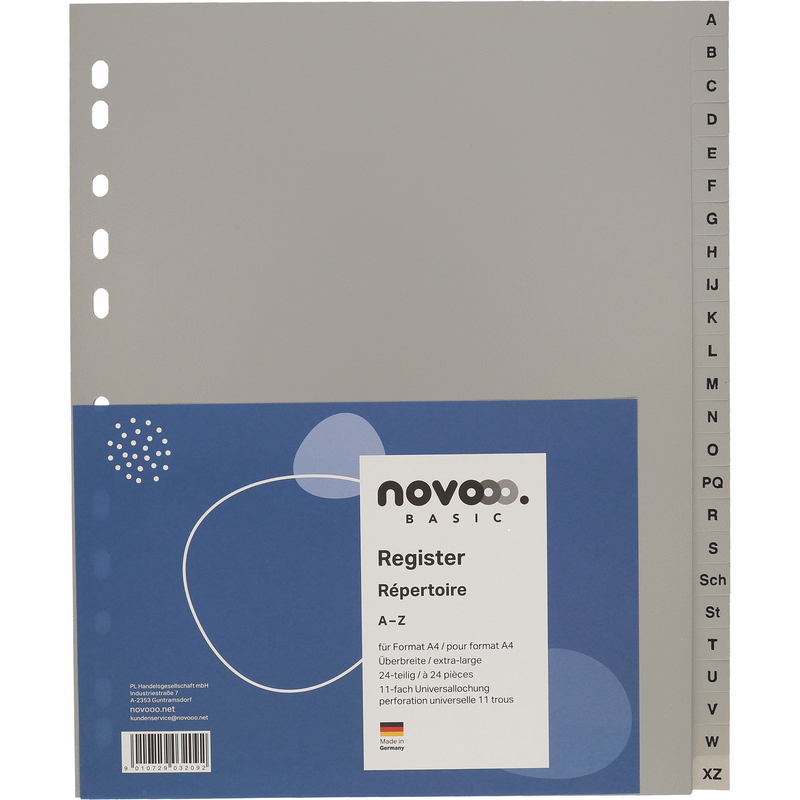 novooo Register Basic, grau, A4+, A-Z