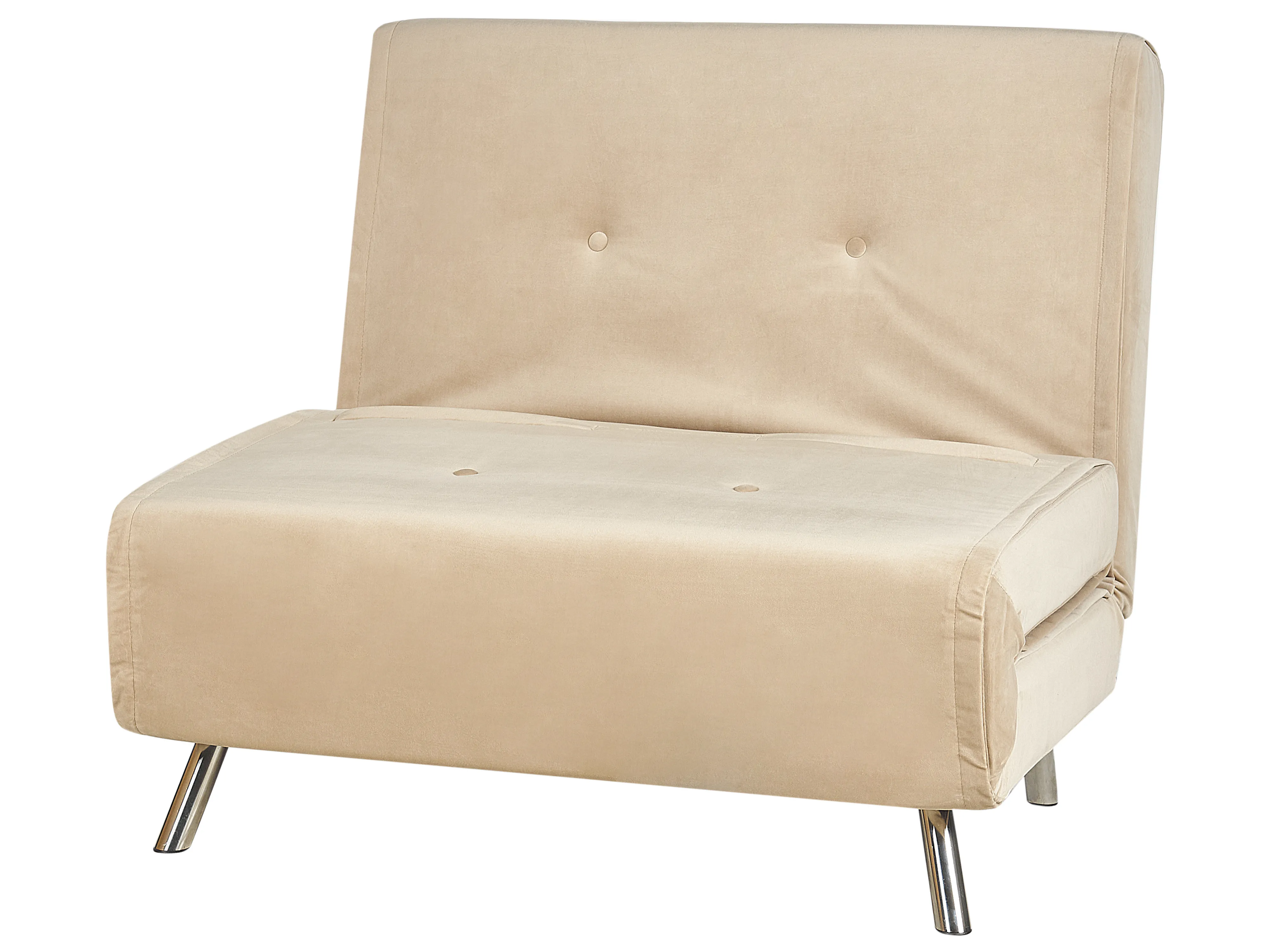 Eenpersoons slaapbank FARRIS Fluweel Zandbeige