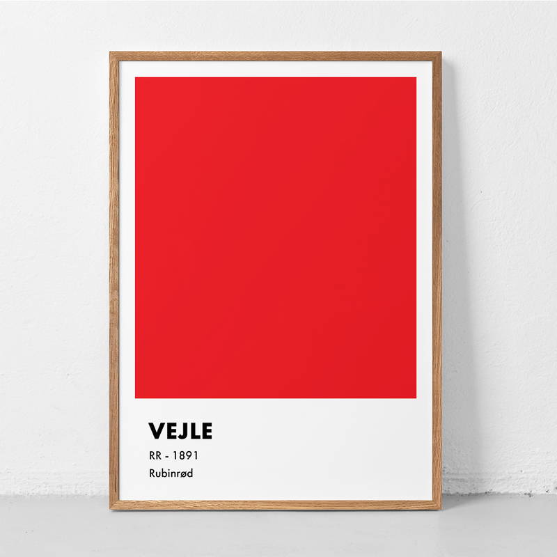 Vejle Boldklub Plakat Rubinrød 50x70 cm