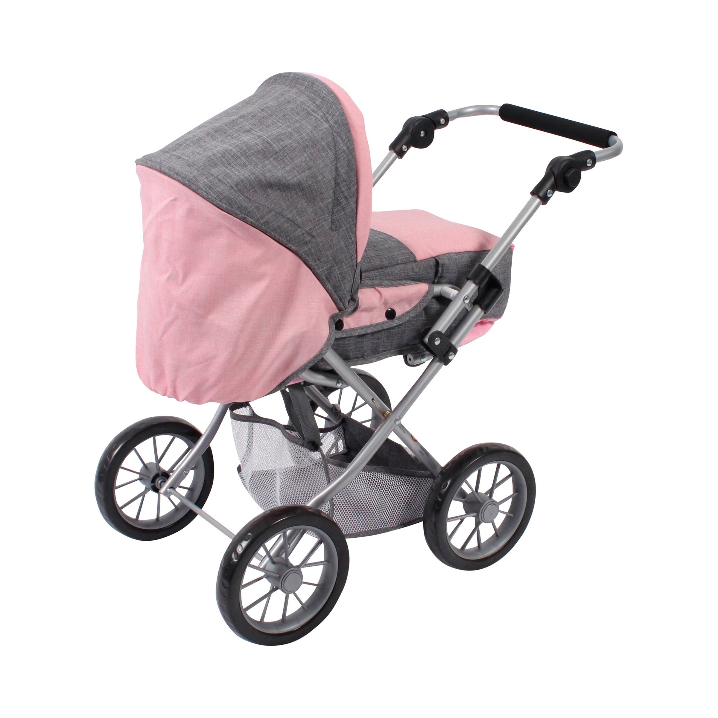 Bayer Chic Kombi-Puppenwagen Leni Melange grau/rosa
