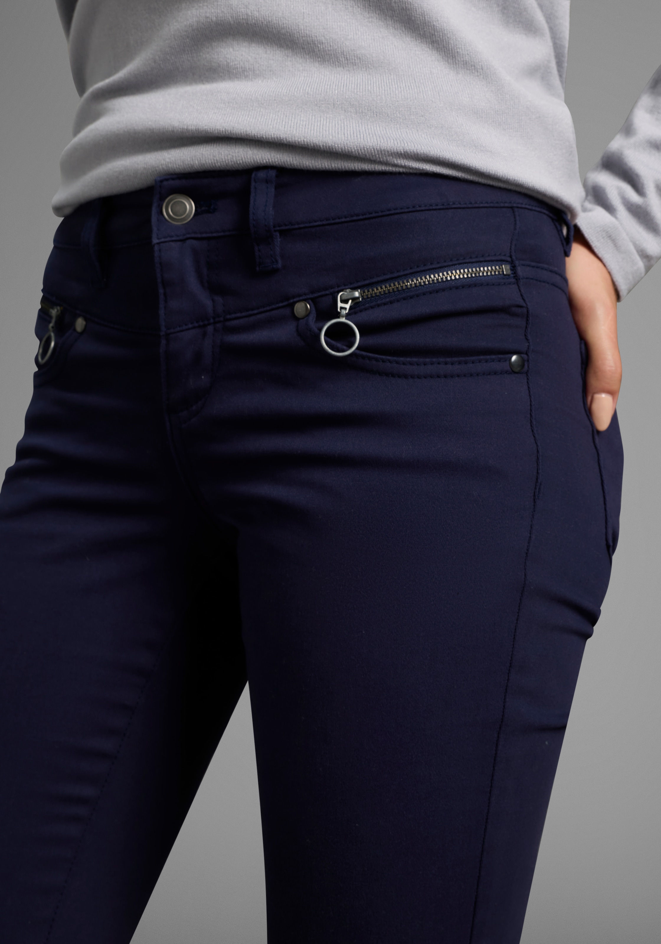 DELMAO 5-Pocket-Hose  mit Reissverschluss-Details