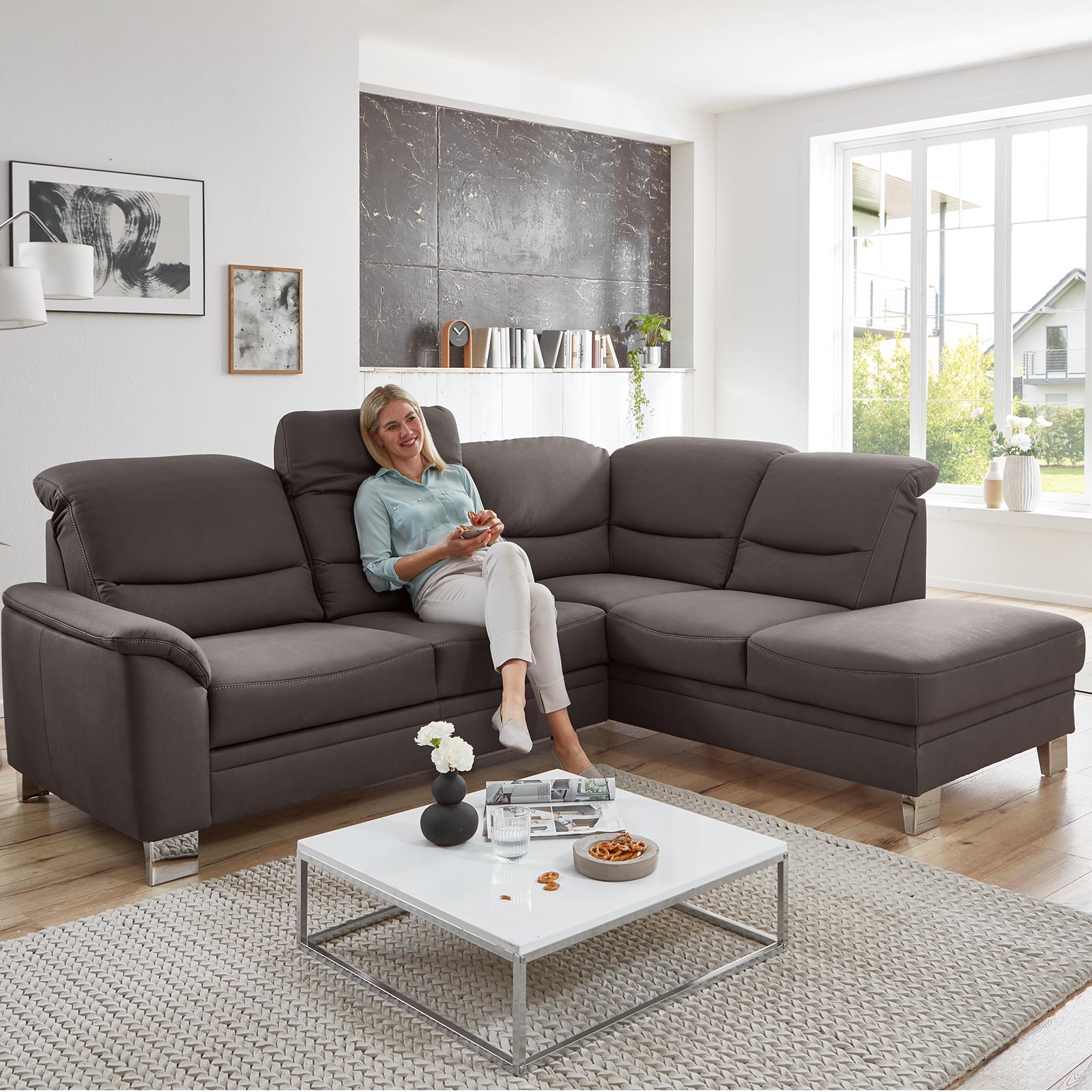 polsterpower Ecksofa - mocca - Basismodell - Kombielement rechts