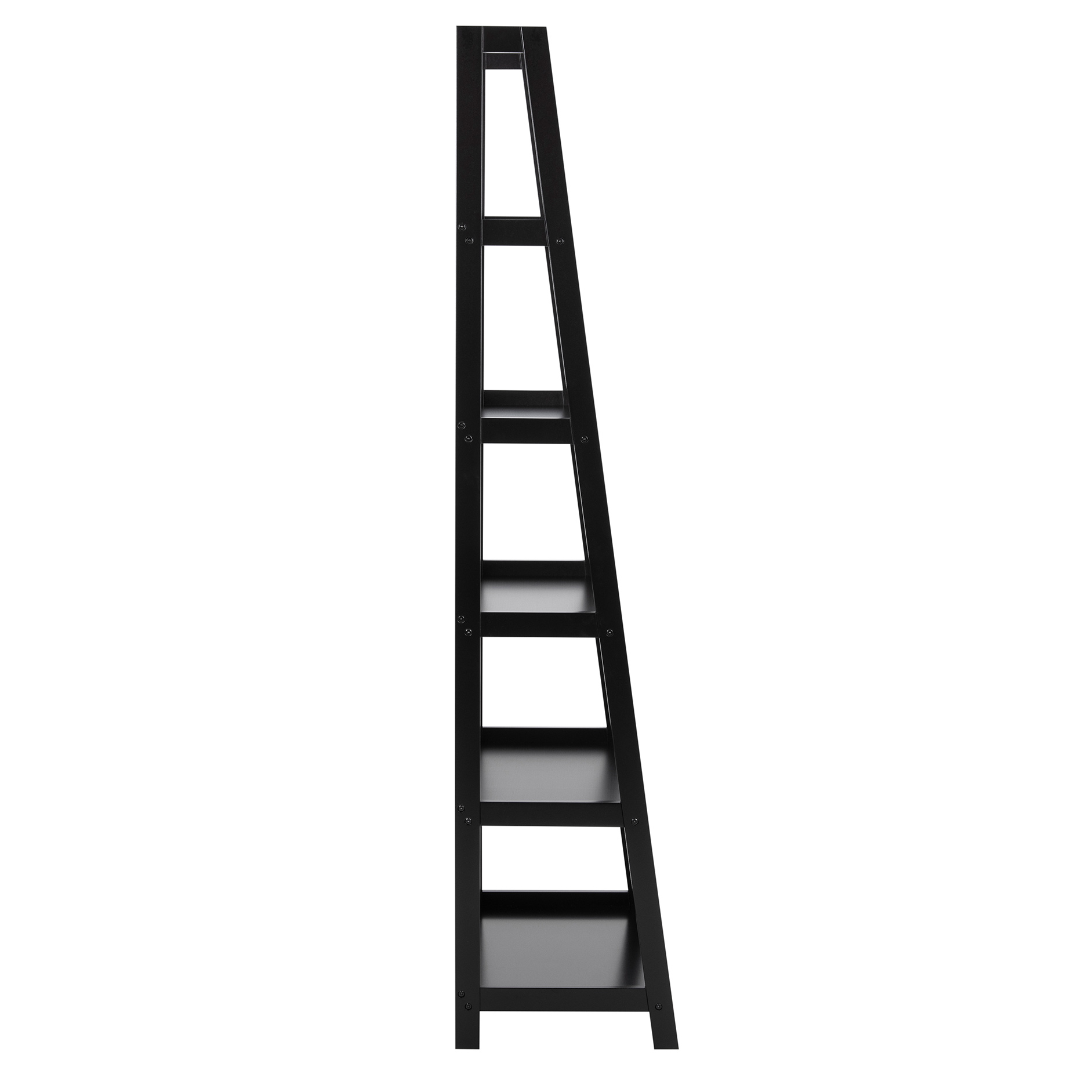 Regal WALLY - schwarz - 5 Ablageflächen - 180 cm