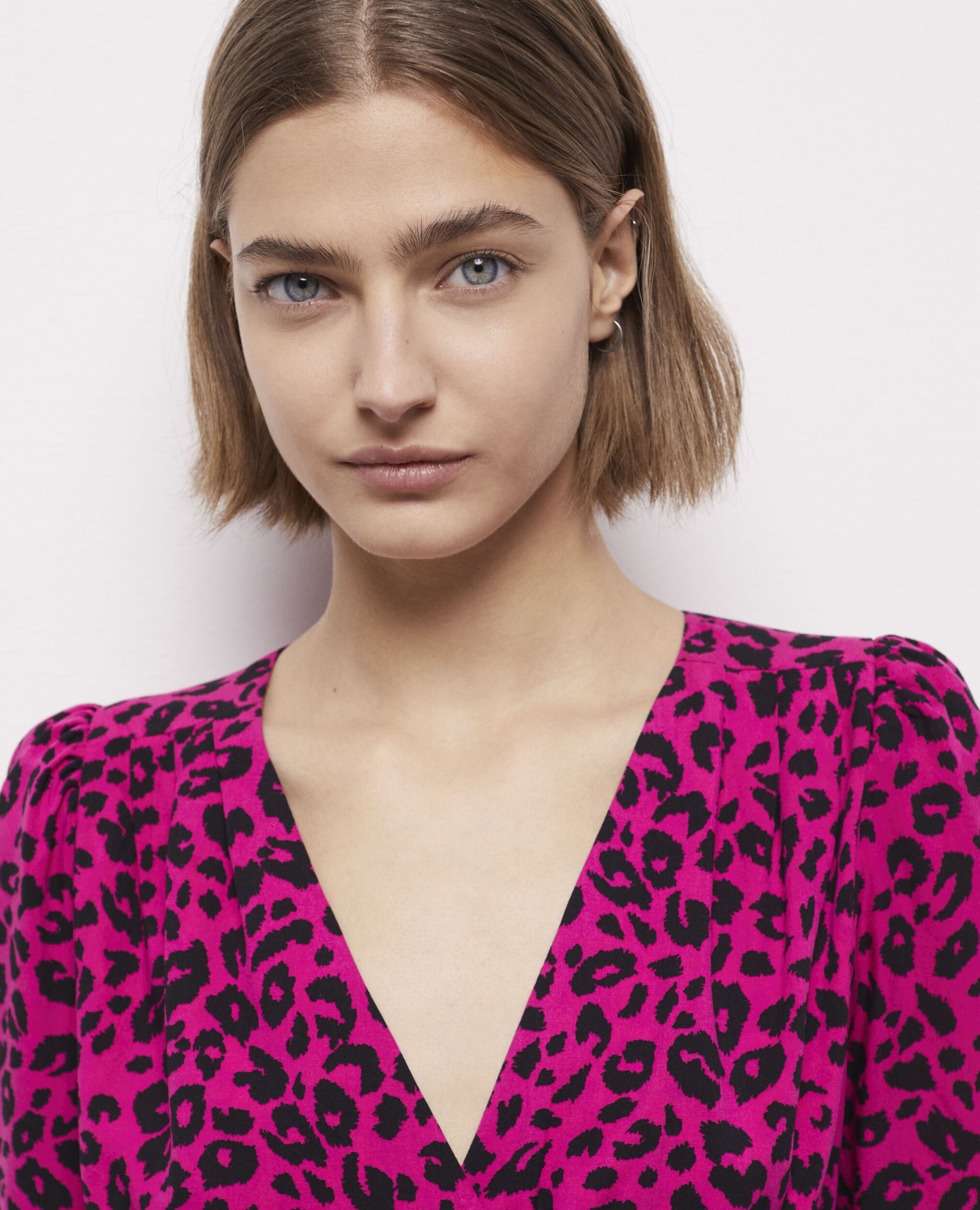 Robe portefeuille courte imprimée