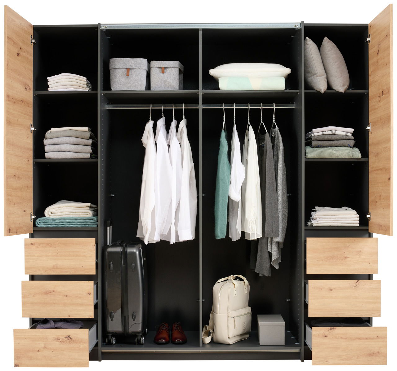 Z2 Dreh-/Schwebetürenschrank 4trg FABIO