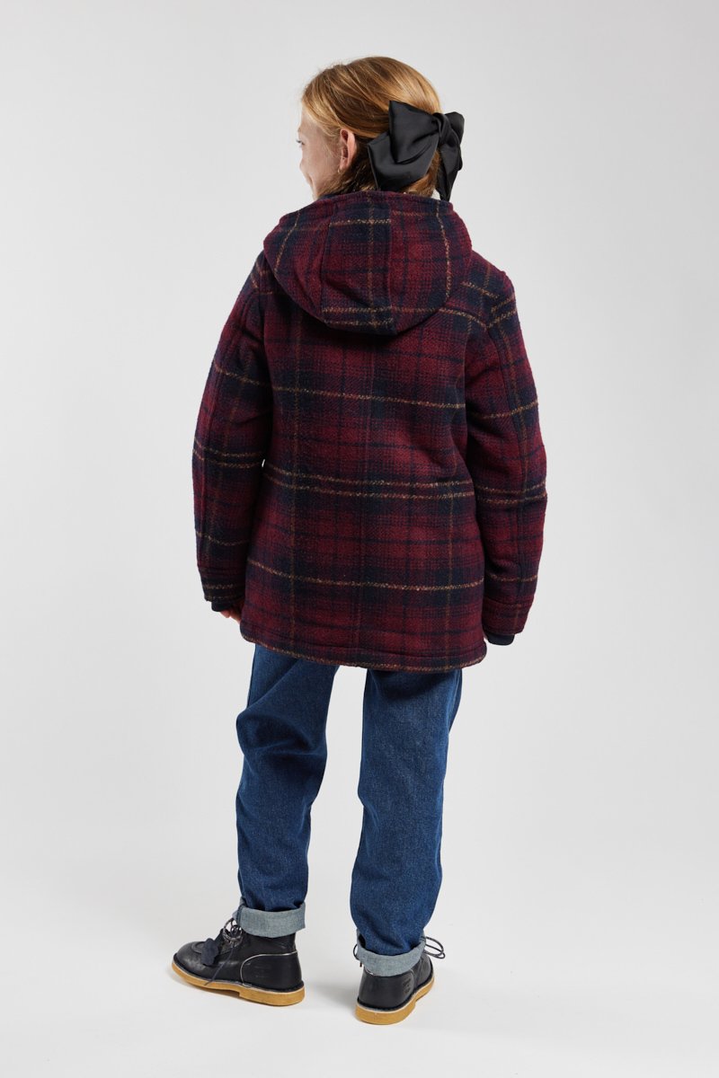 Duffle-coat à carreaux Kids - drap de laine