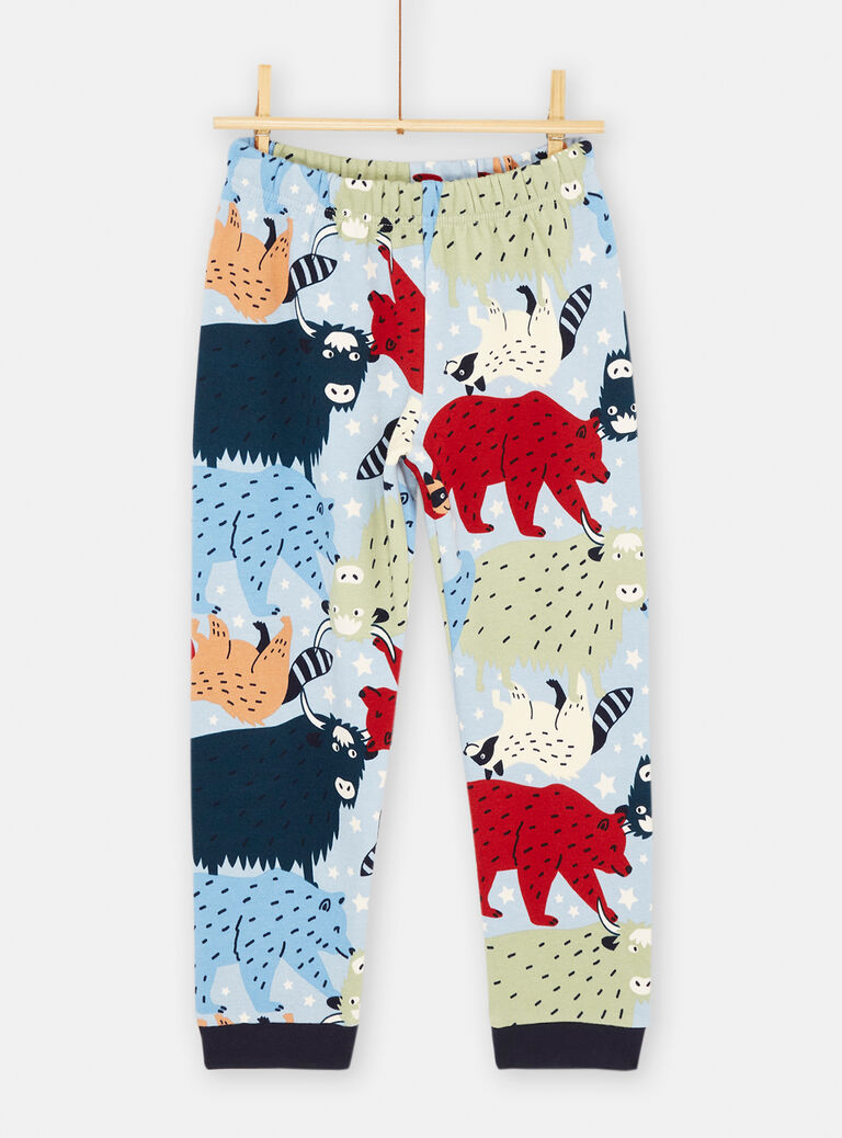Ensemble pyjama bleu marine phosphorescent à imprimé animaux