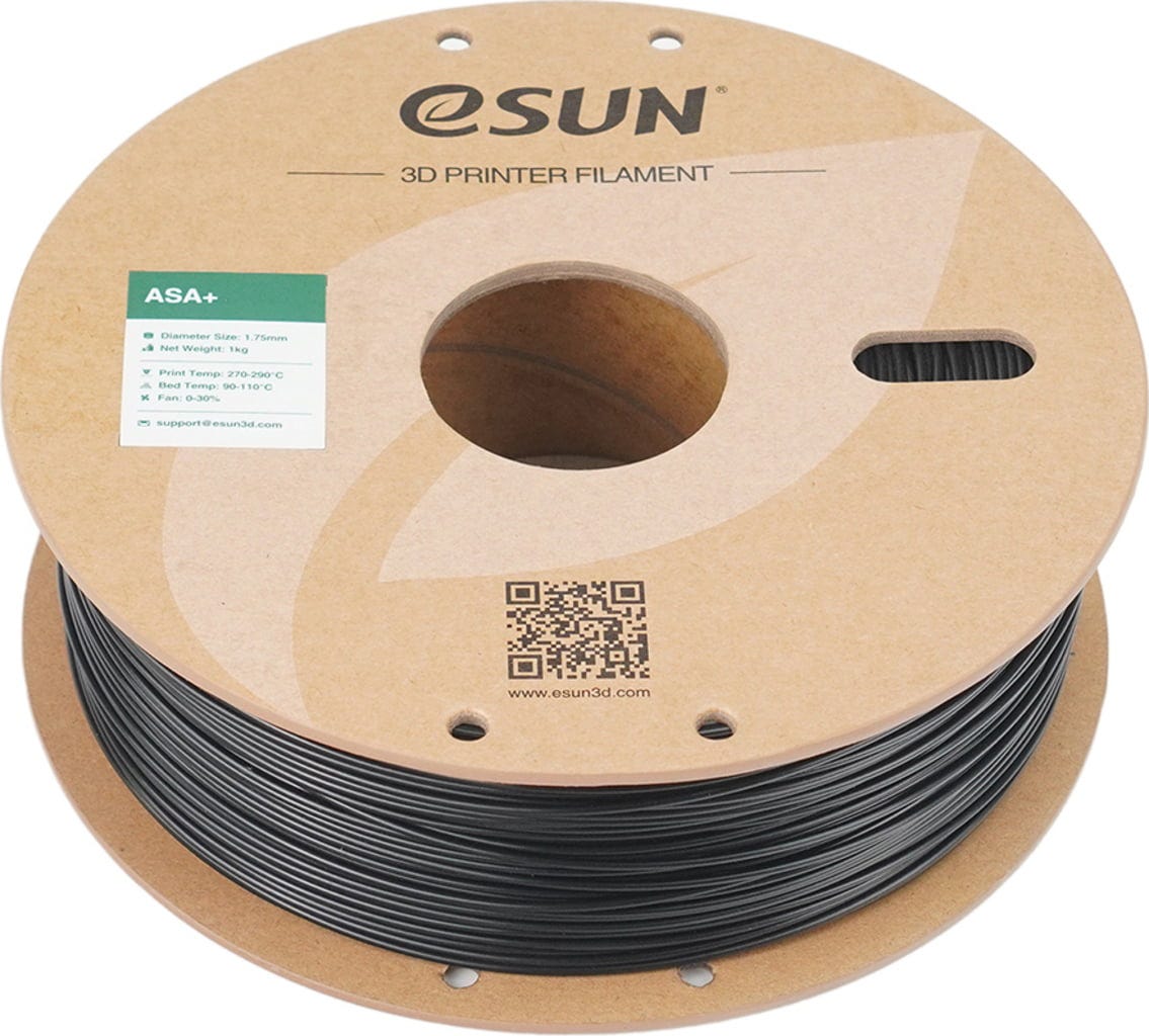 eSUN  ASA+ Black, 1,75 mm / 1000 g    Wetterbeständiges Material in Black