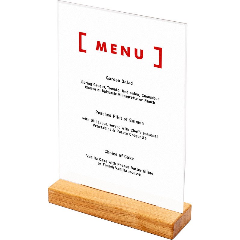 Support de menu en bois en T