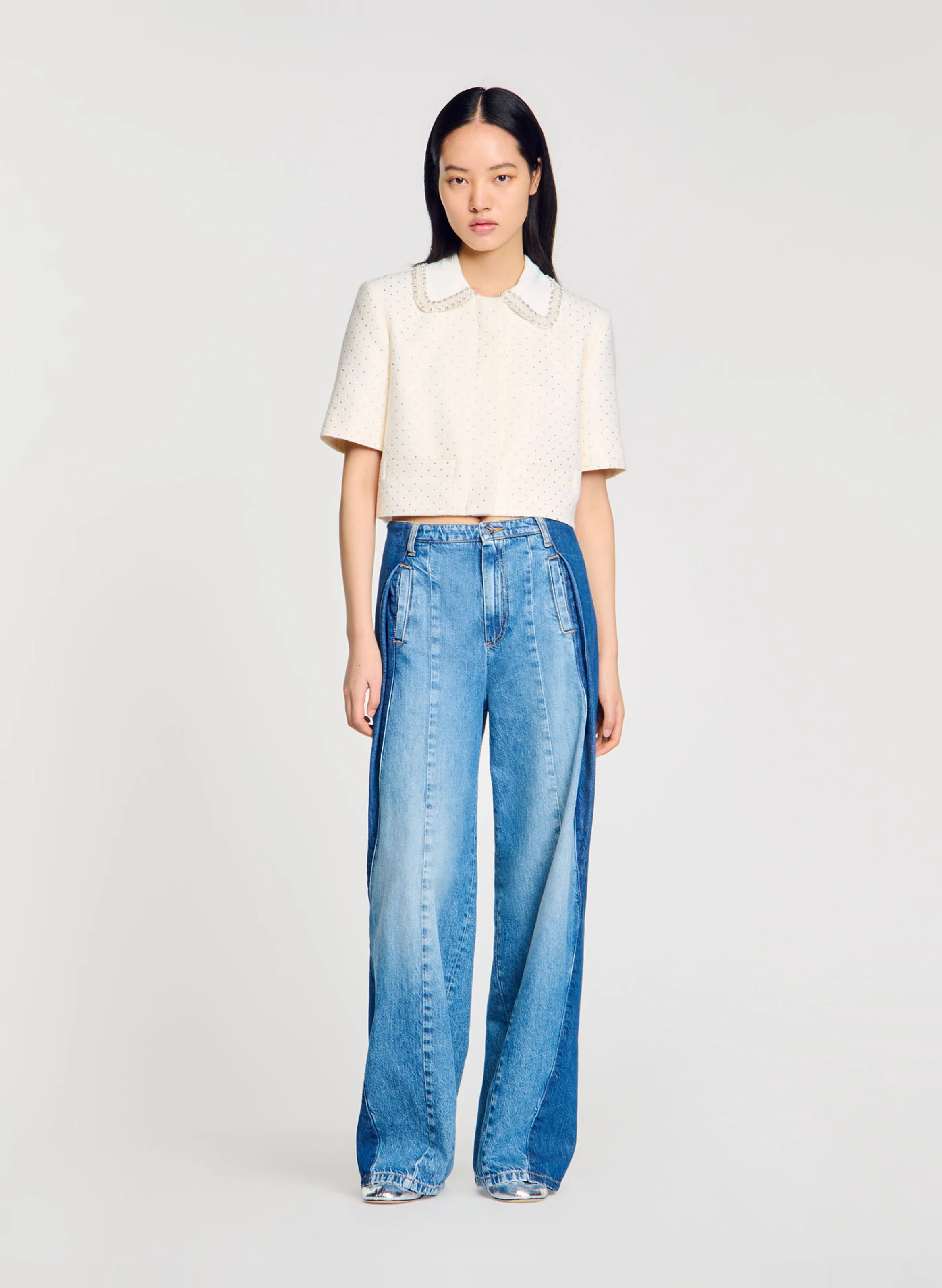 Veste droite col classique | Blanc