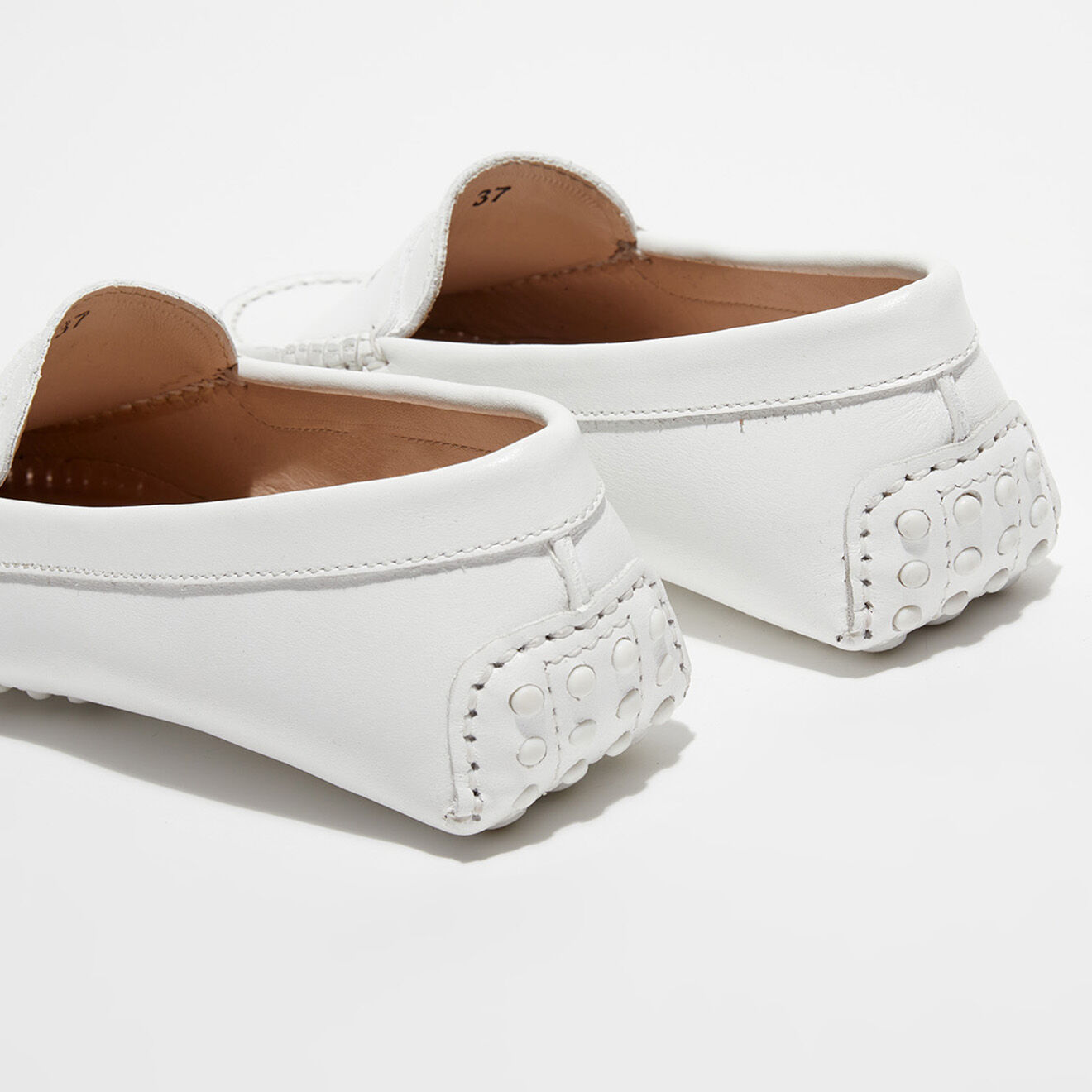 Loafers Mocassins en Cuir lisse Jade blancs