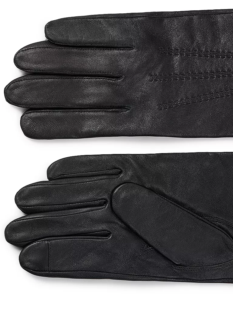 BOSS Lederhandschuhe schwarz