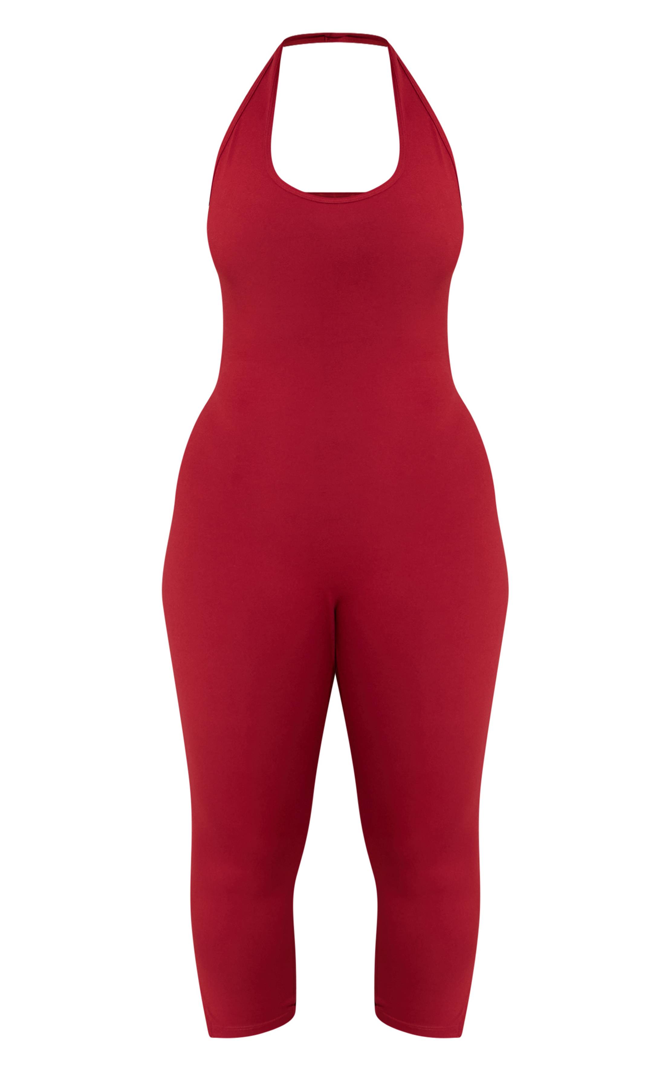 Rouge Profond Combinaison Sculptante Capri Dos Nu À Col Américain