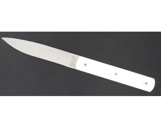 Coffret 6 pièces - Français 9.47 Manche Blanc cassé et Noir Couteau Table par Perceval