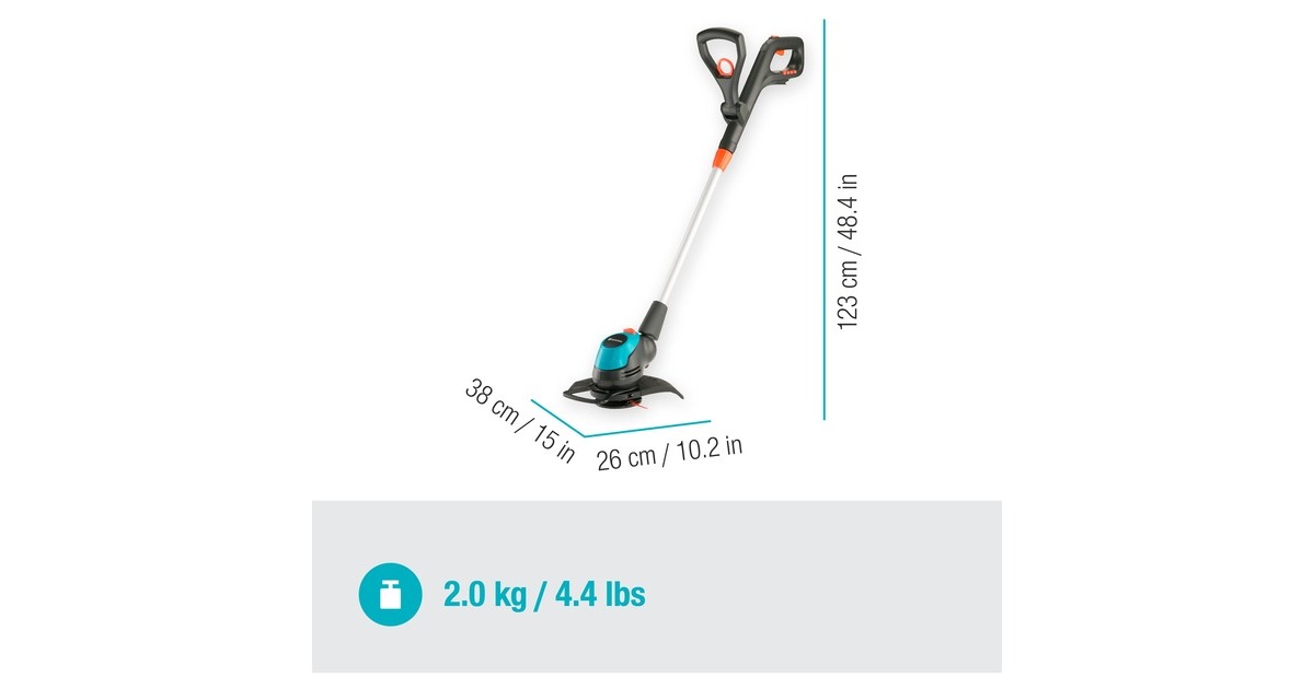 GARDENAEasyCut 23/18V P4A solo grastrimmer  (Grijs/turquoise, 14700-55, Accu niet inbegrepen)