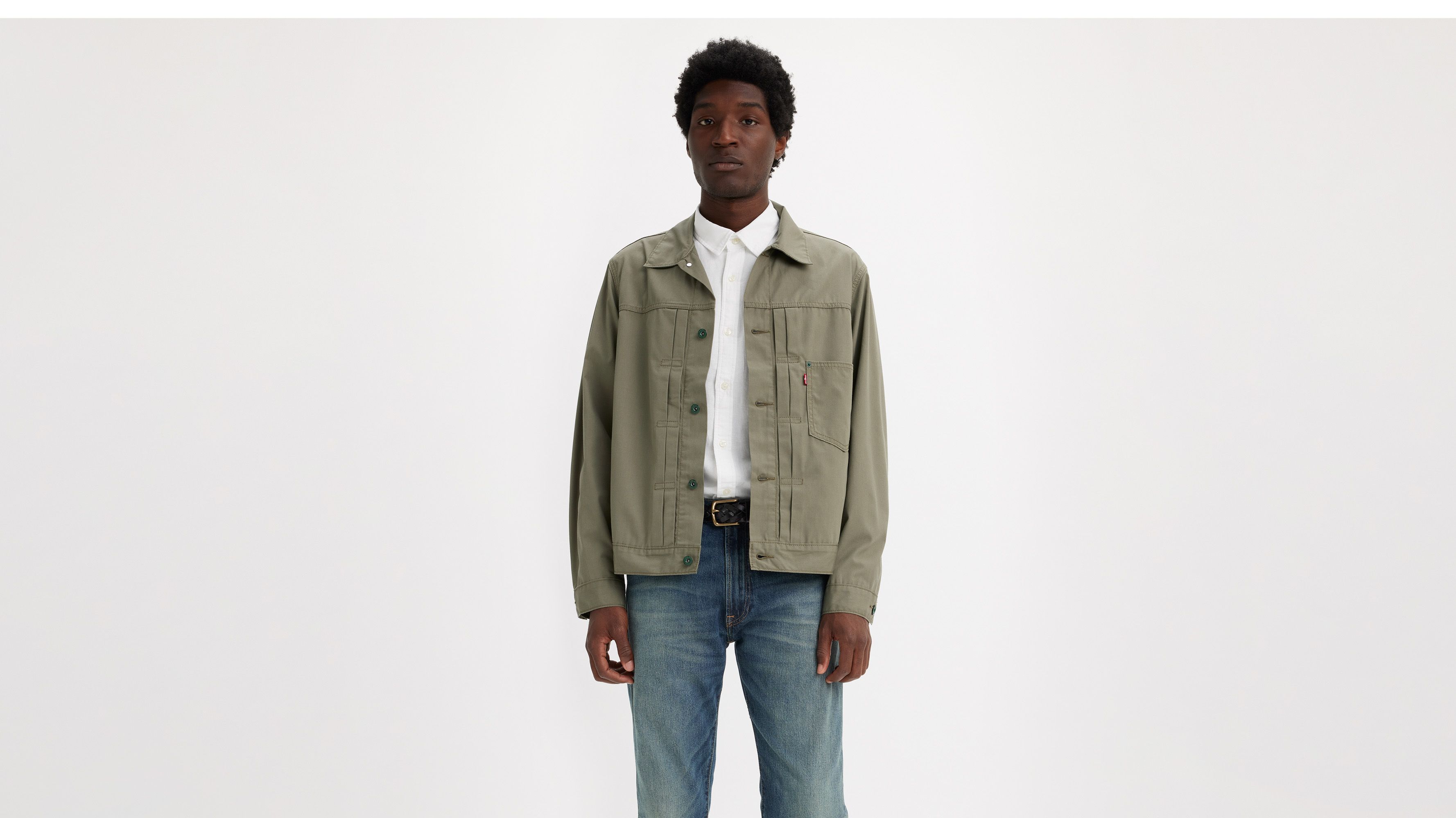 Veste Trucker Type I - Smokey Olive - Vert