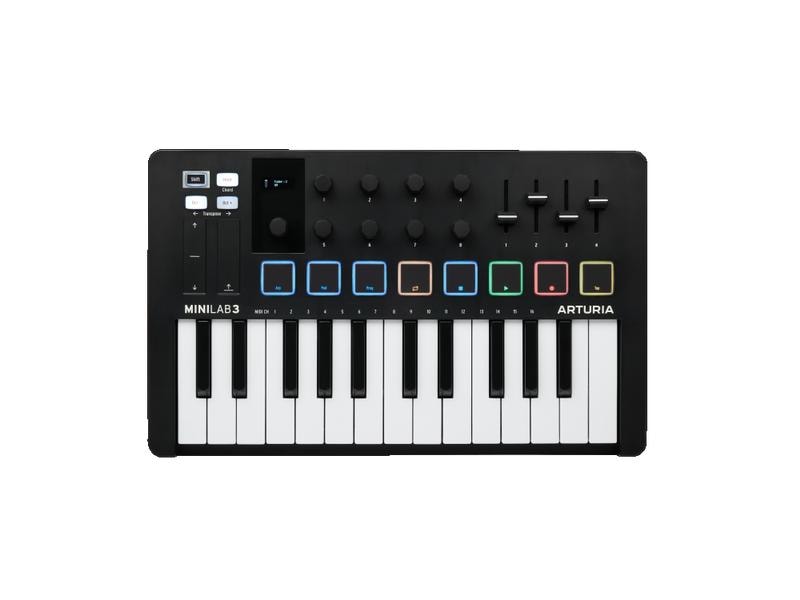Arturia Keyboard Controller Minilab 3 Schwarz Universeller Controller zum Musizieren