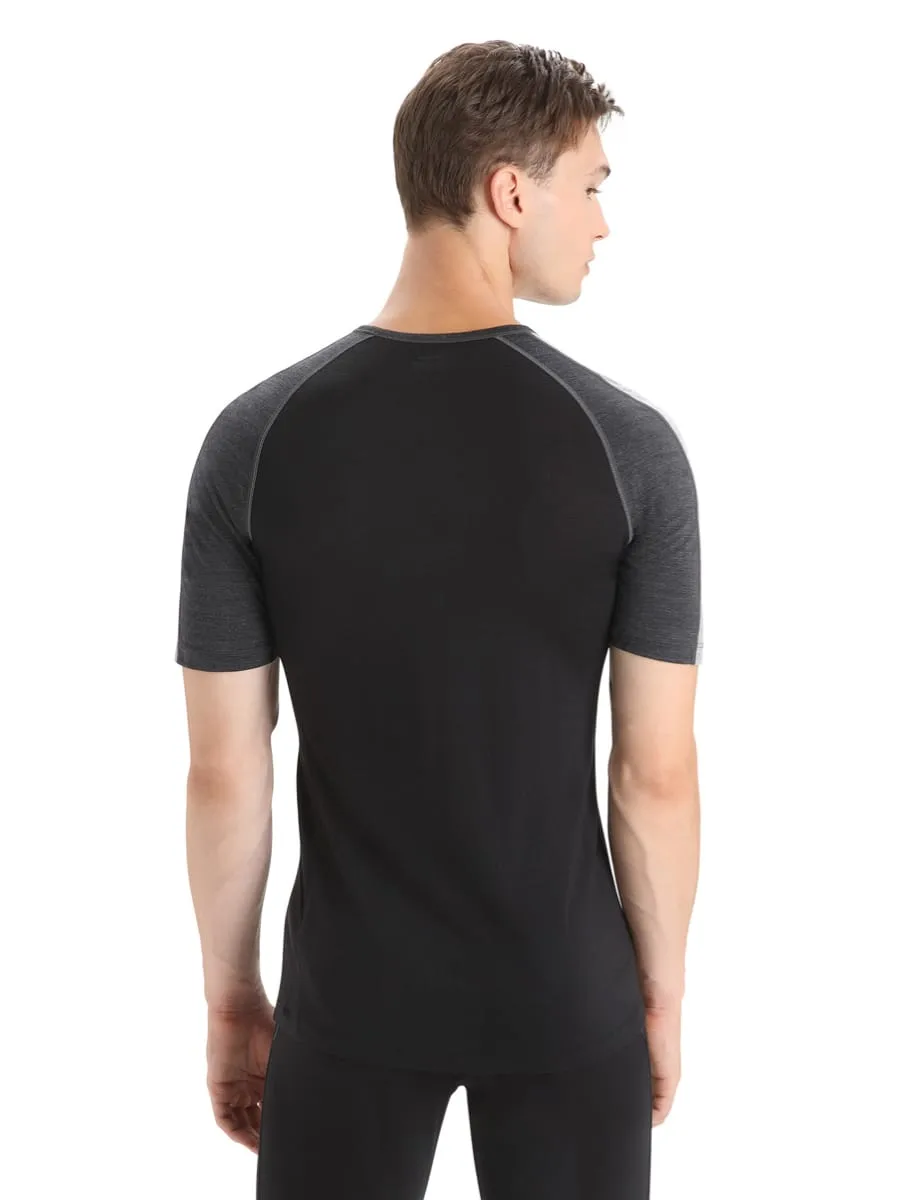 Icebreaker Men's 125 Zoneknit™ Short Sleeve Crewe Jet Heather/Black/Metro Heather