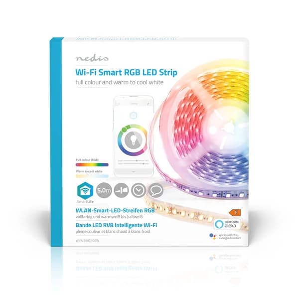 SmartLife LED-Stripe | Wi-Fi | Kald Hvit / RGB / Varm Hvit | SMD | 5.00 m | IP44 | 2700 - 6500 K | 960 lm | Android™ / IOS