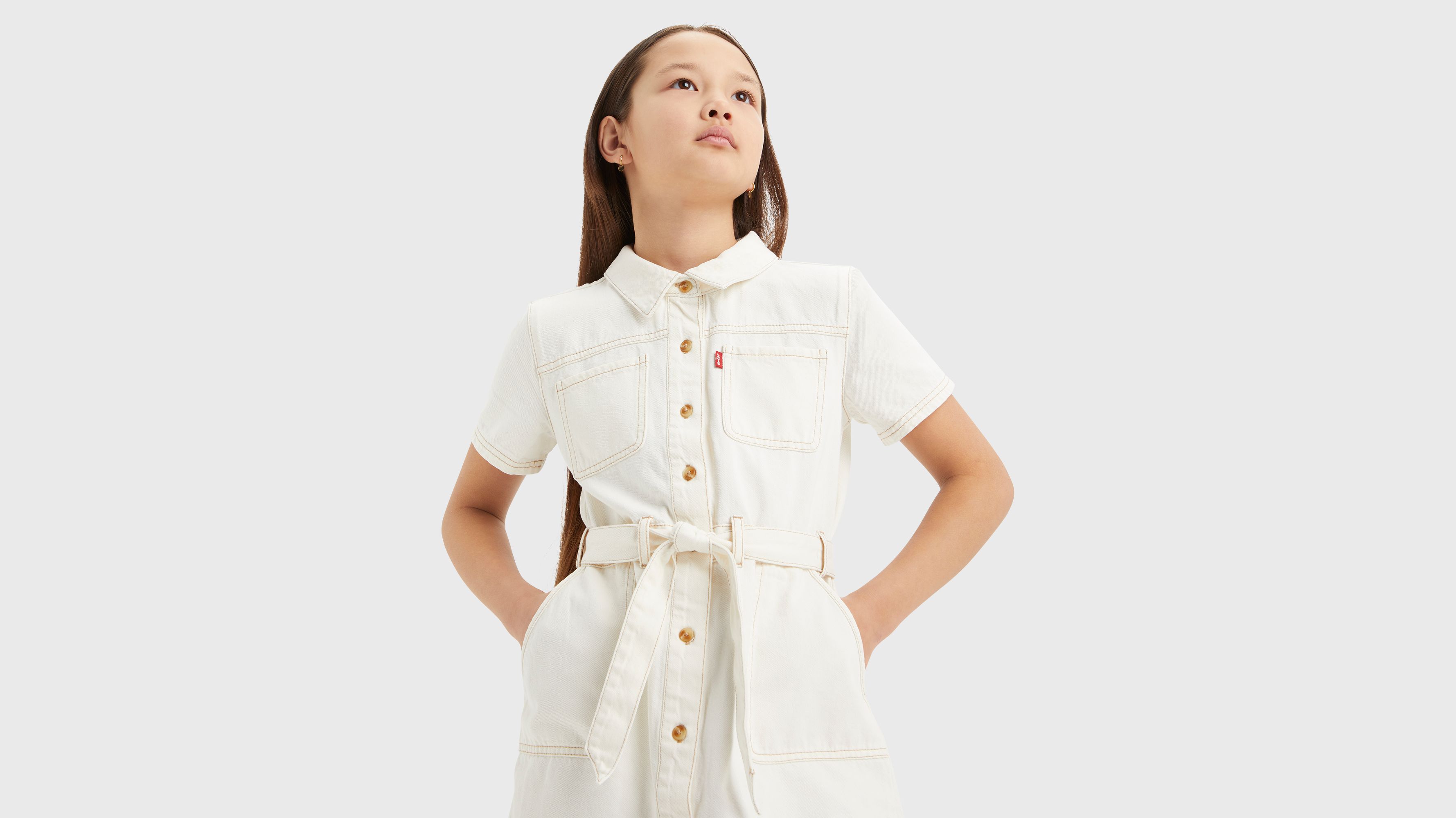 Ado robe coton bio utilitaire - Natural - Blanc