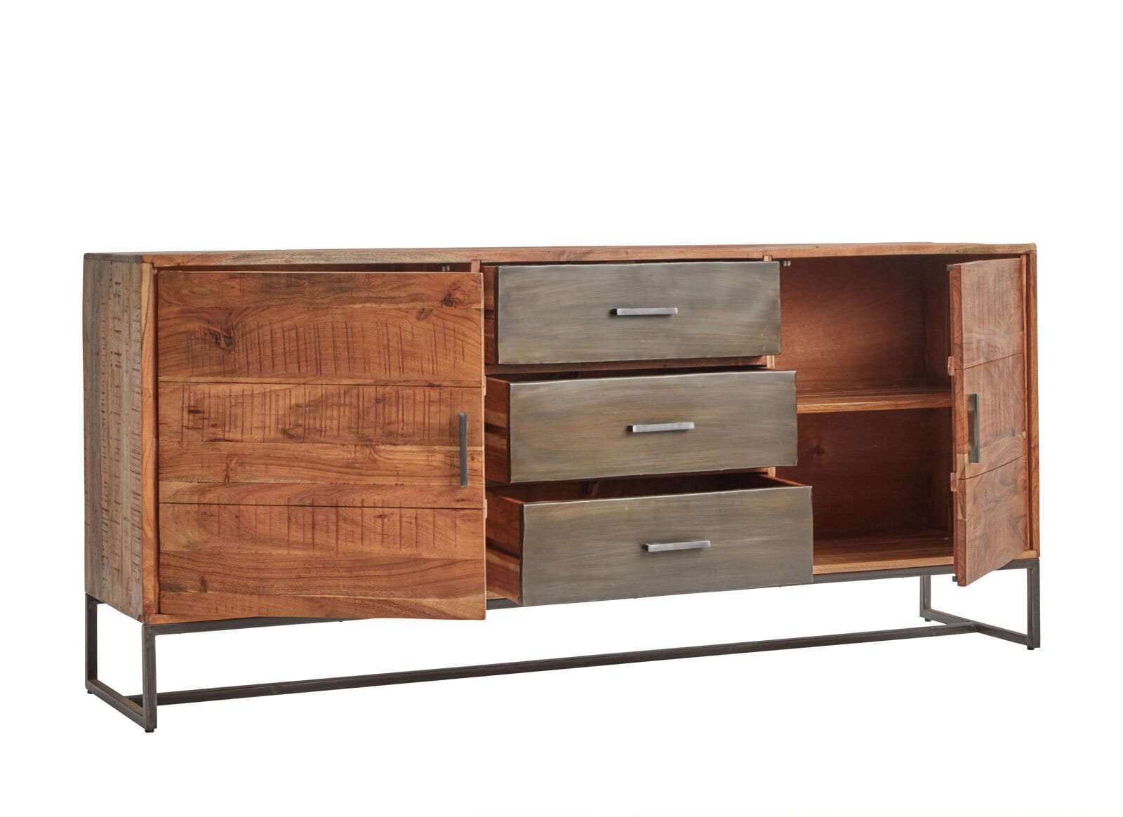 Sideboard JOHNSON 175 x 77 x 40 cm in Braun/Grau