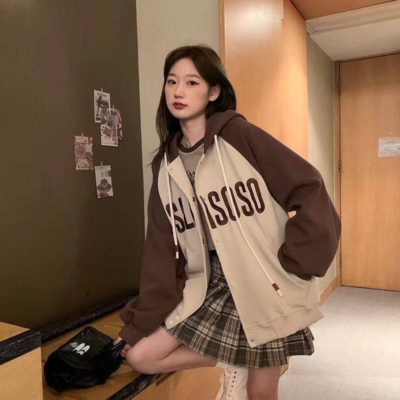 Sistyr - Letter Raglan Button-Up Baseballjack