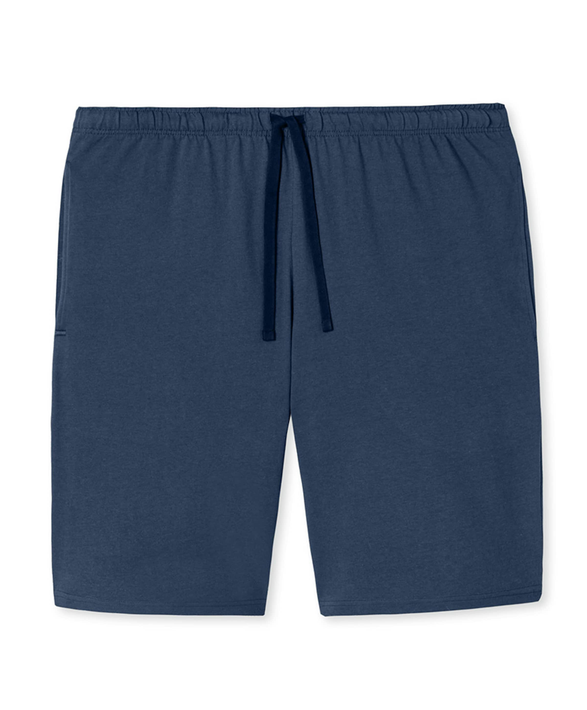 Schiesser Heren pyjama short blauw