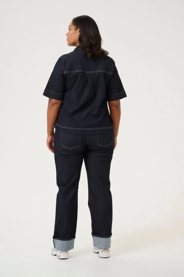 Kaffe Curve KCkhala Denim Shirt Dark blue denim