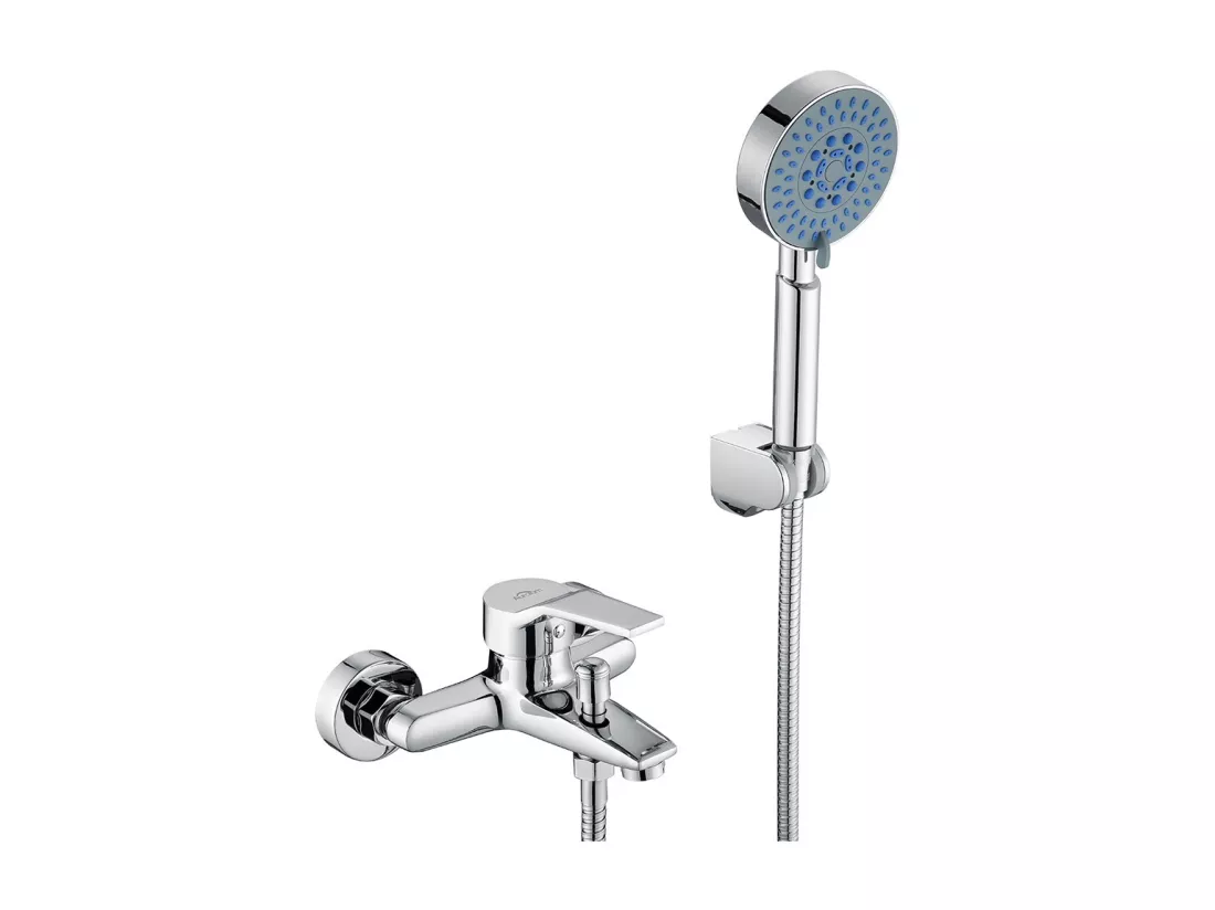 Mitigeur Robinet de Baignoire avec Douchette Bain Douche Mitigeur de Baignoire Mural Mitigeur Monocommande Chromé Salle de Bain