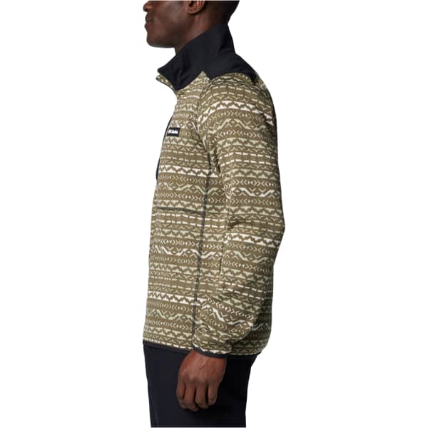 Sweat polaire randonnée COLUMBIA SWEATER WEATHER PRINTED HALF ZIP II STONE GREEN MADRAS MULTI