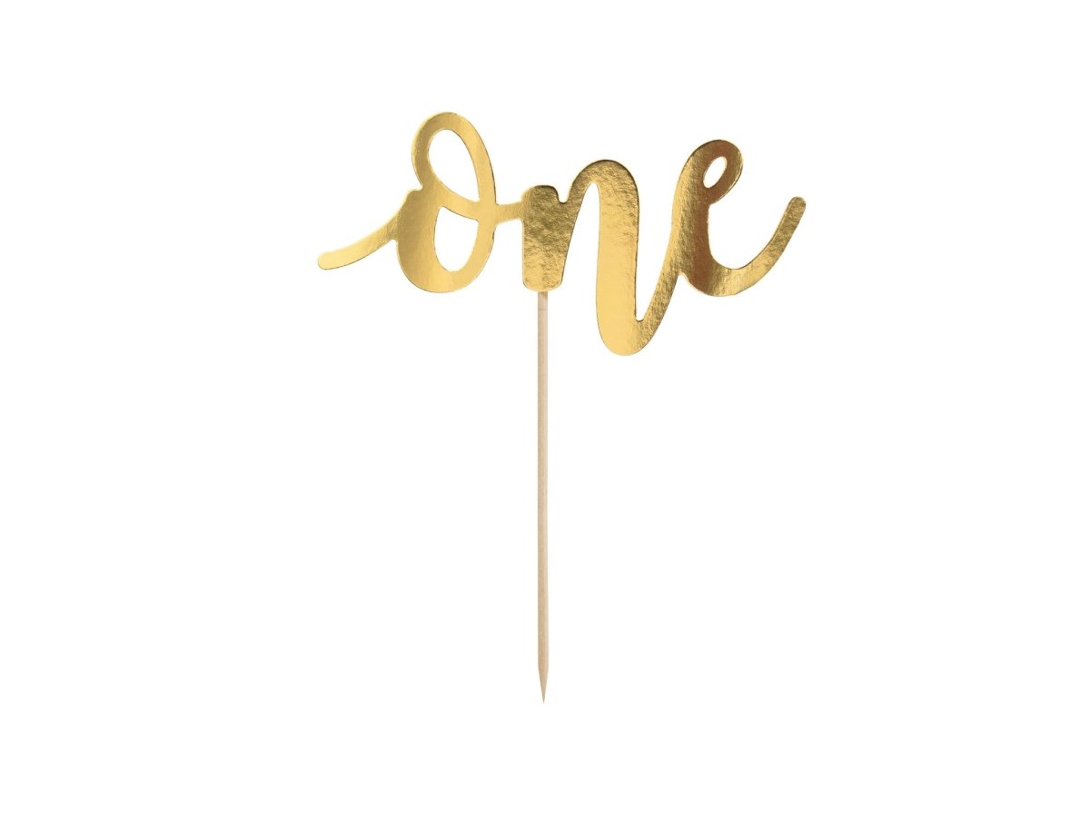 Taarttopper 1 Jaar Goud 19cm