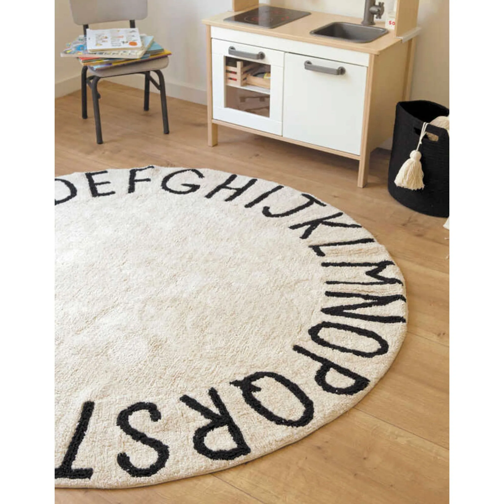 Lorena Canals Tapis ABC NaturelNoir Lorena Canals - Lavable à la machine