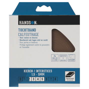 Handson tochtband universeel PVC bruin 3 meter 2 stuks