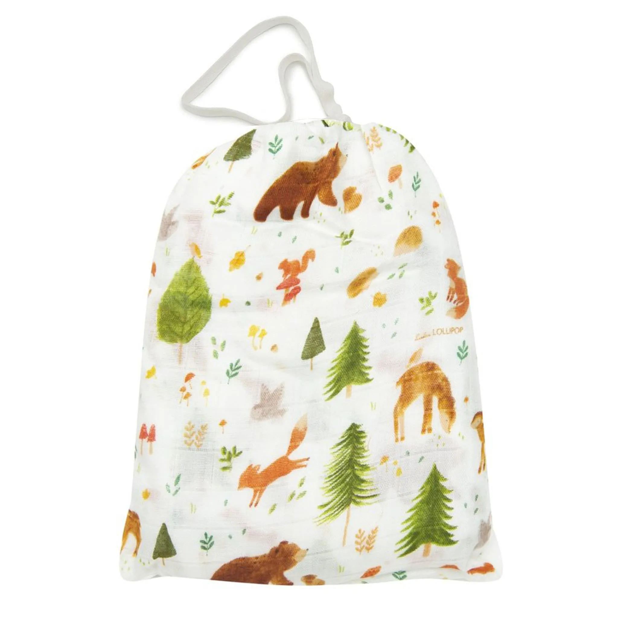 Loulou Lollipop Drap Contour pour Lit de Bébé - Mousseline Bambou Amis de la Forêt
