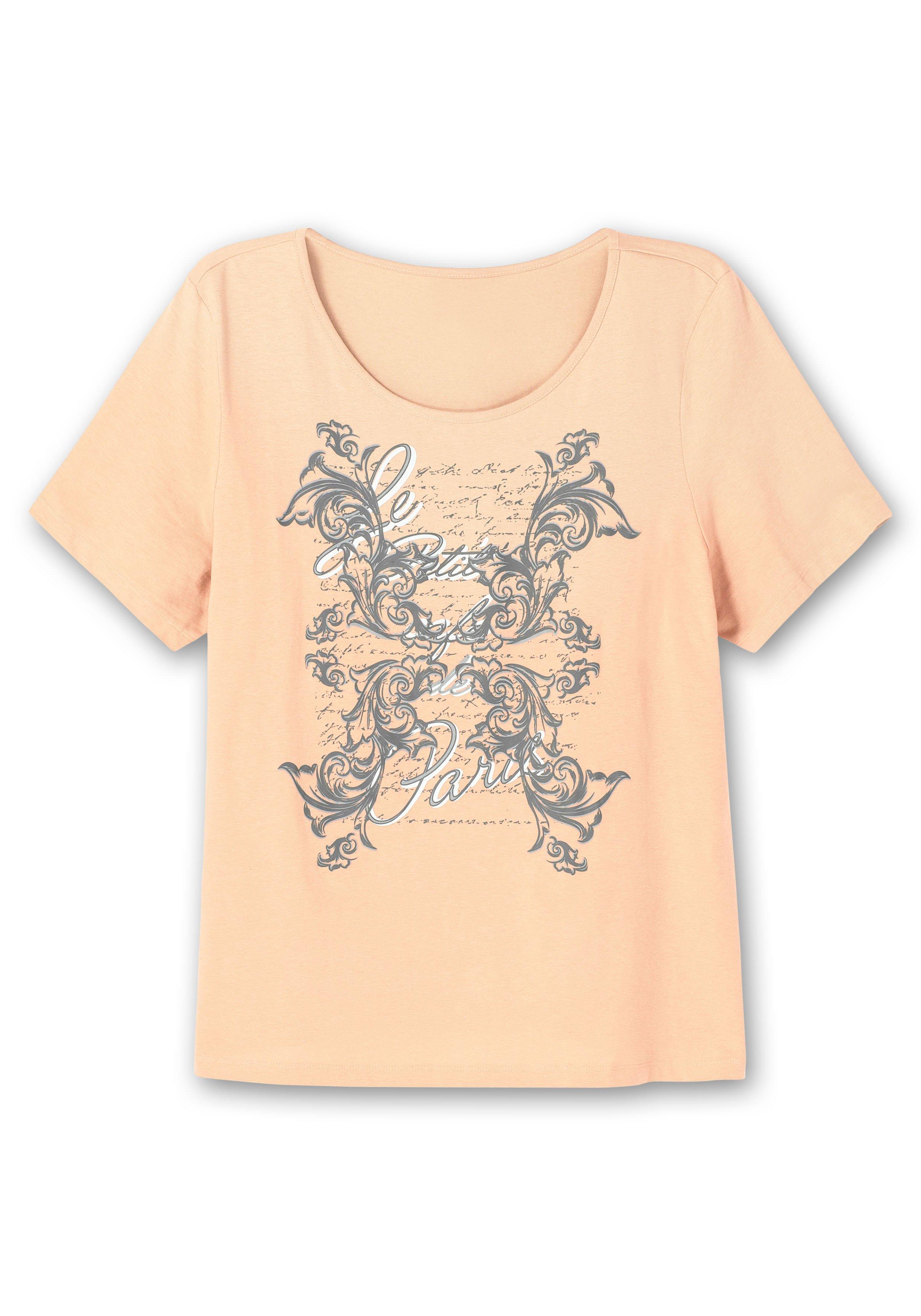 Jerseyshirt mit Frontprint und kurzem Ärmel