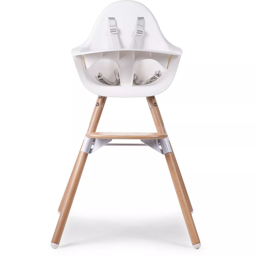 CHILDHOME Hochstuhl Evolu 2 natur  weiß 2 in 1 + Ring