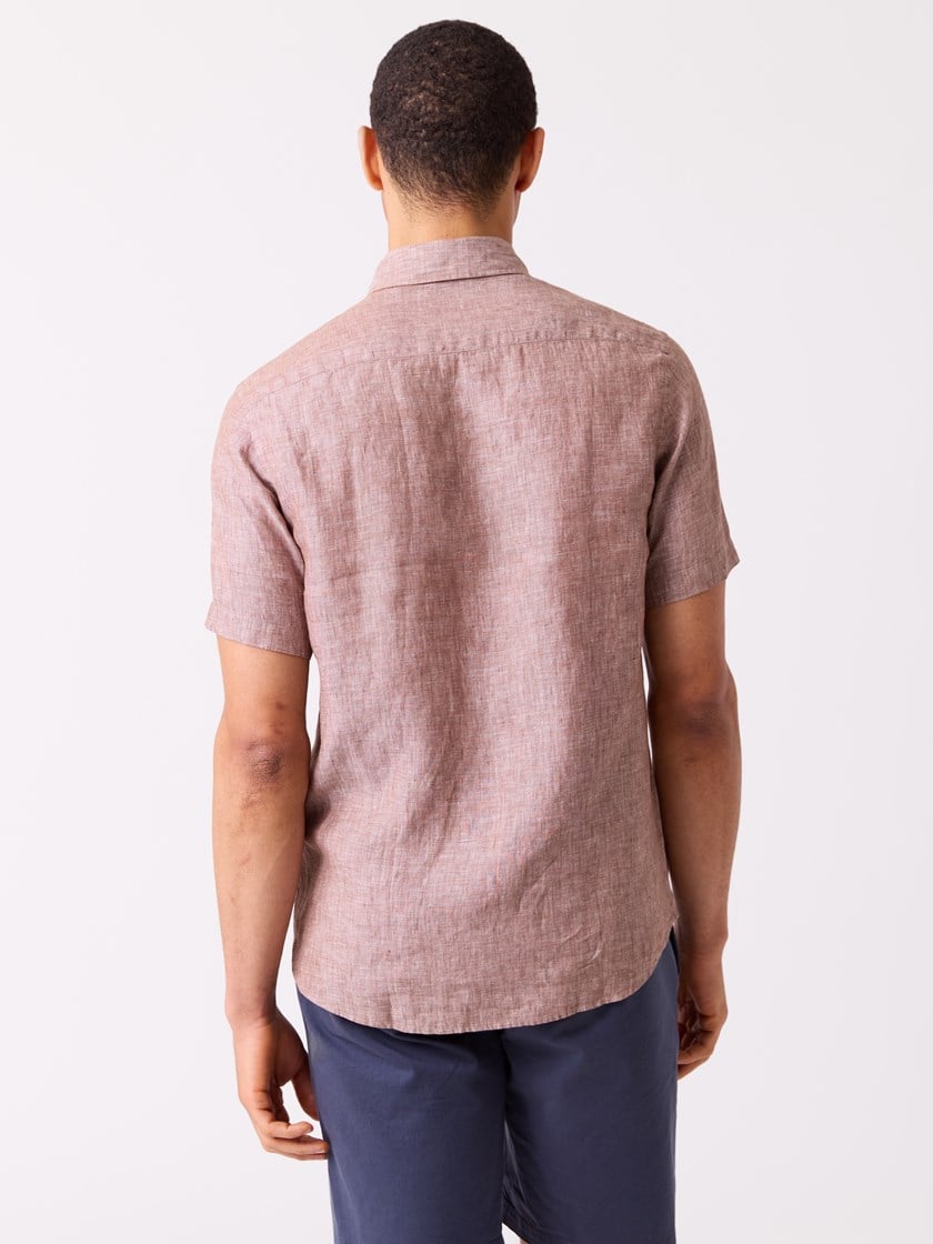 Dillon linskjorte - Regular fit Cocoa Brown