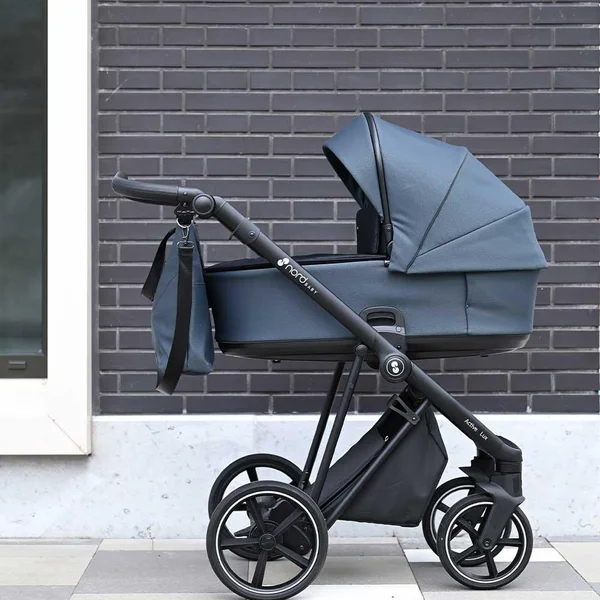 Carrinho de bebê Nordbaby Active Lux cinza ardósia com estrutura cromada