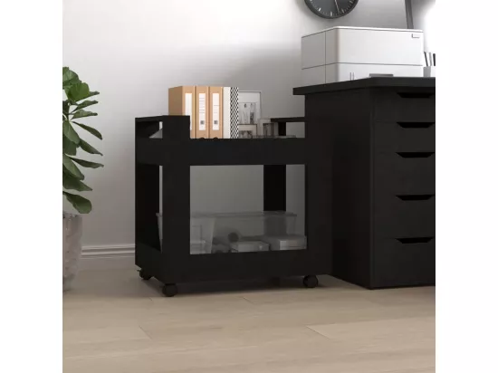 Chariot de bureau Noir 60x45x60 cm Bois d'ingénierie