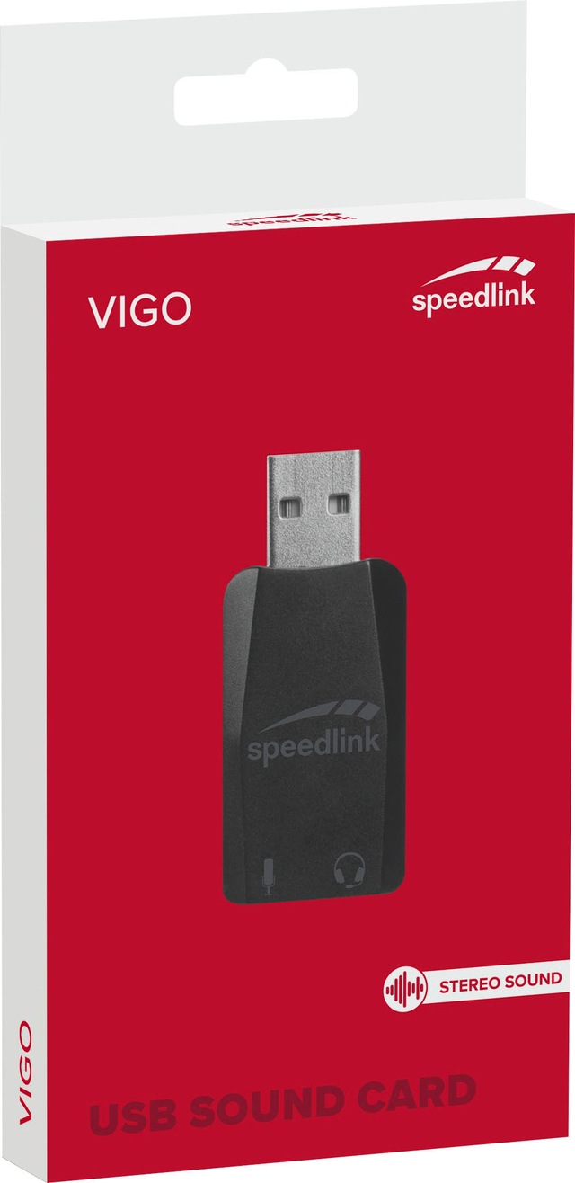 Speedlink USB-Soundkarte »VIGO externe Soundkarte, USB-A zu 3,5mm Klinke« USB Adapter mit Mikrofon- und Kopfhörereingang, PC und PS4