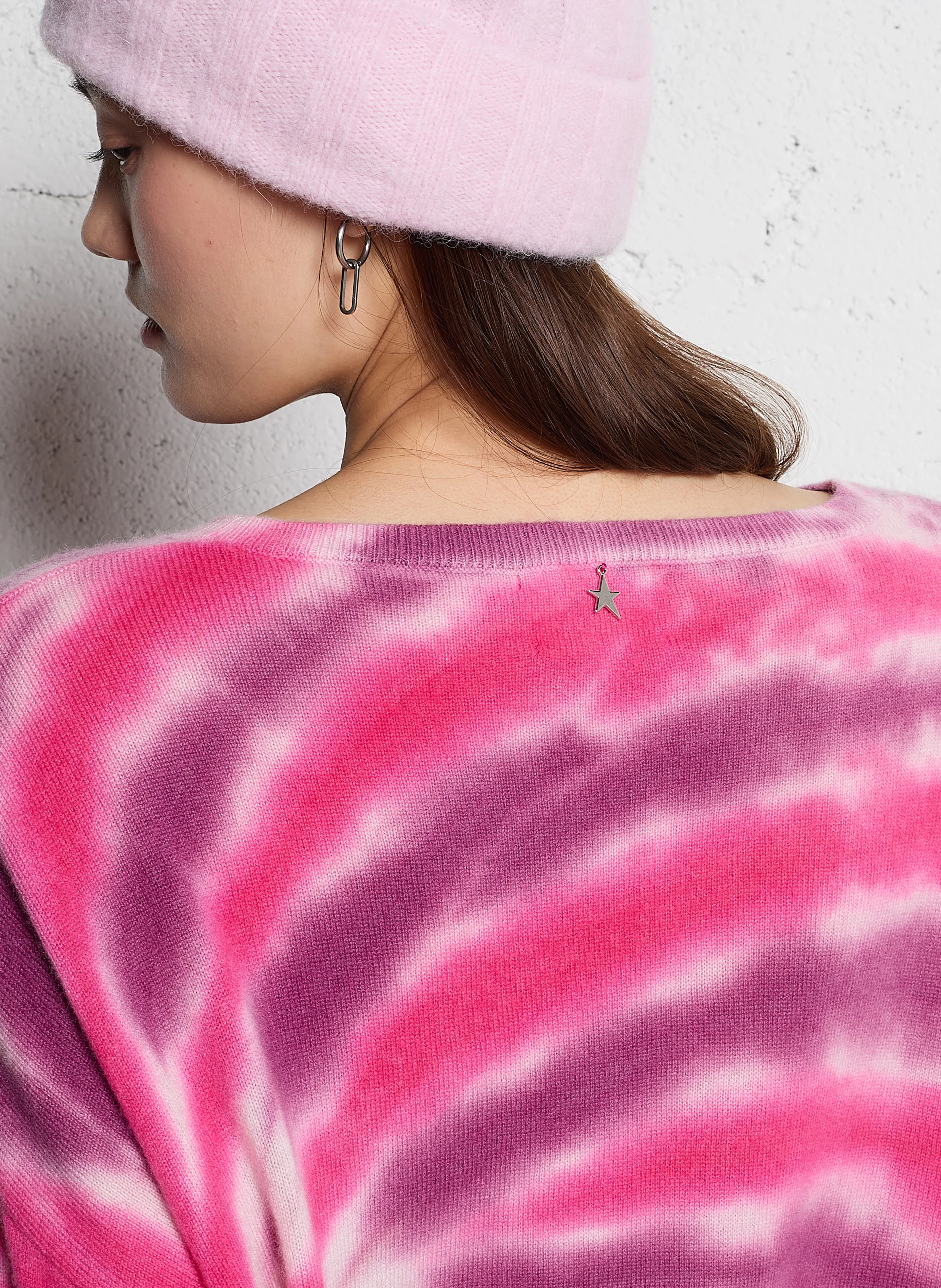 MARCOPIA - Pull oversize en cachemire imprimé | Rouge