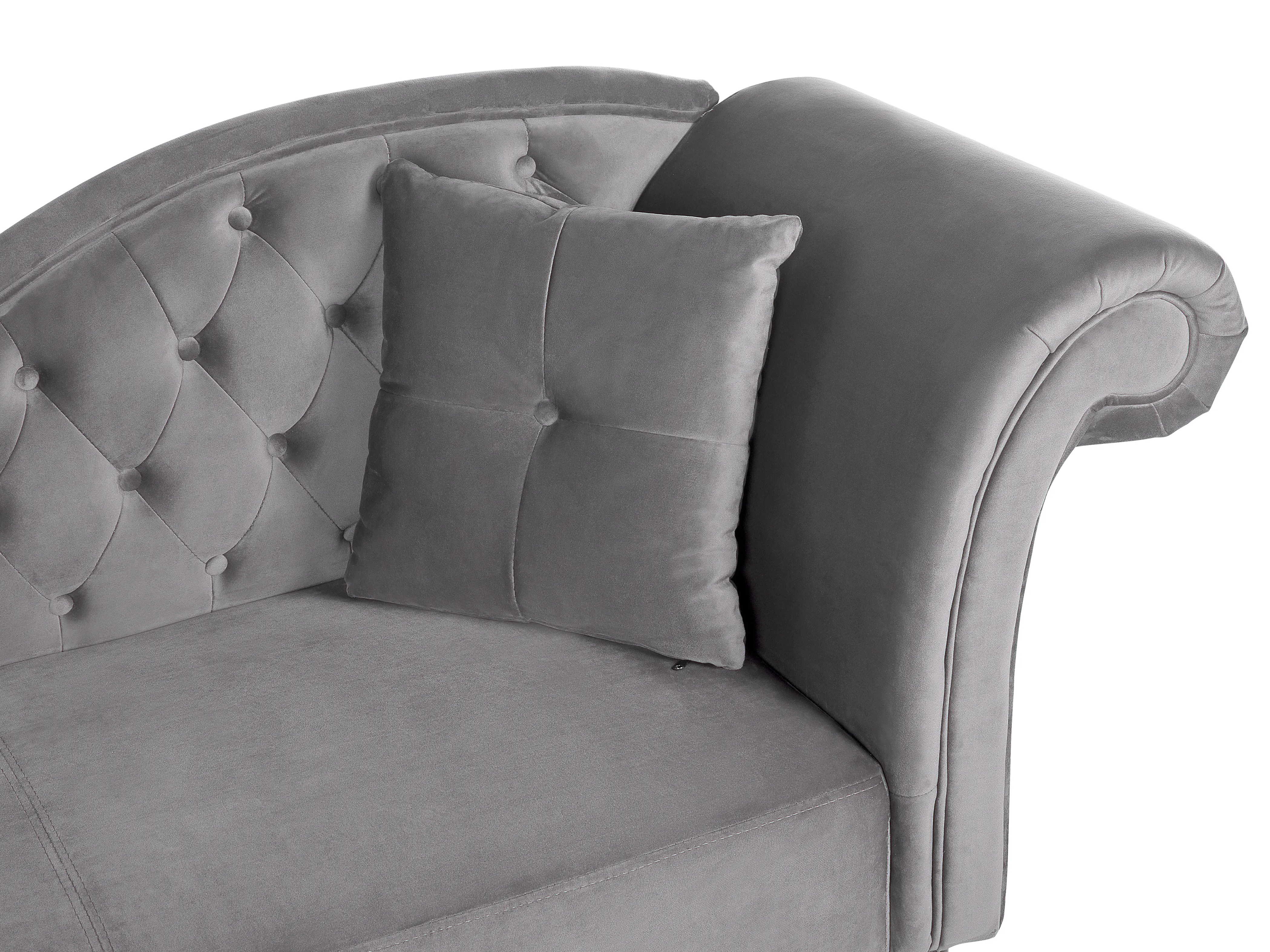 Rechtszijdige chaise longue LATTES Fluweel Grijs