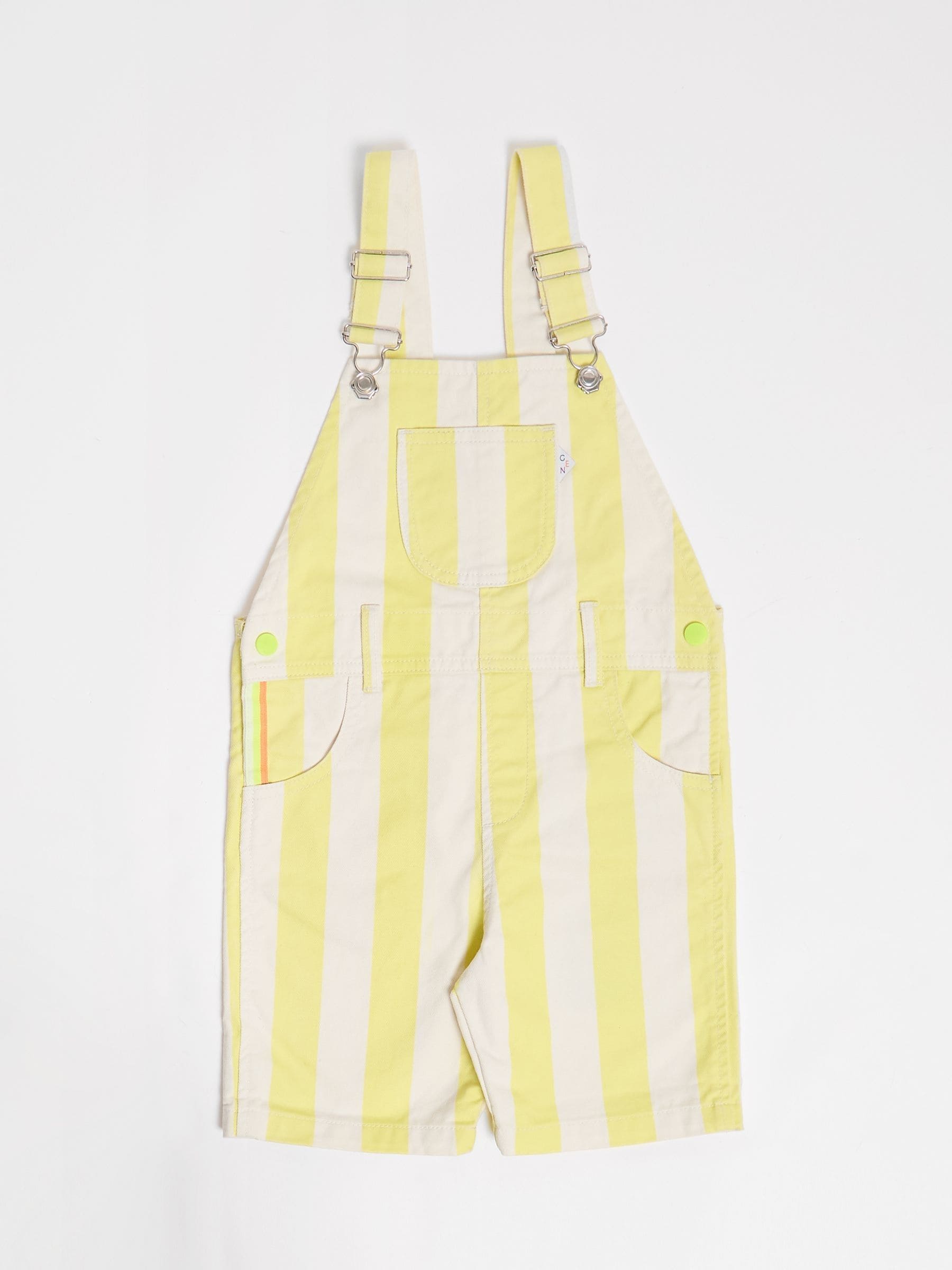 Geel - Gestreepte shorts tuinbroek
