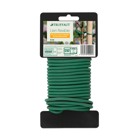 Lien souple flexible en caoutchouc + fil métal diam. 5 mm - 5 m