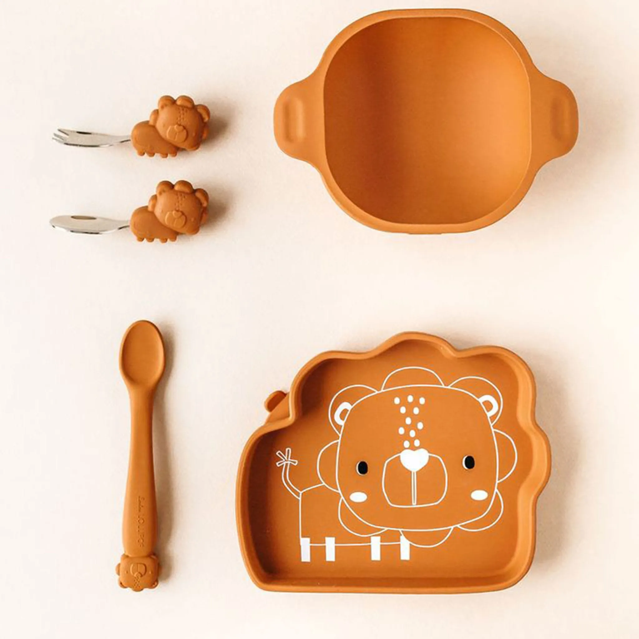 Loulou Lollipop Assiette en Silicone - Lion